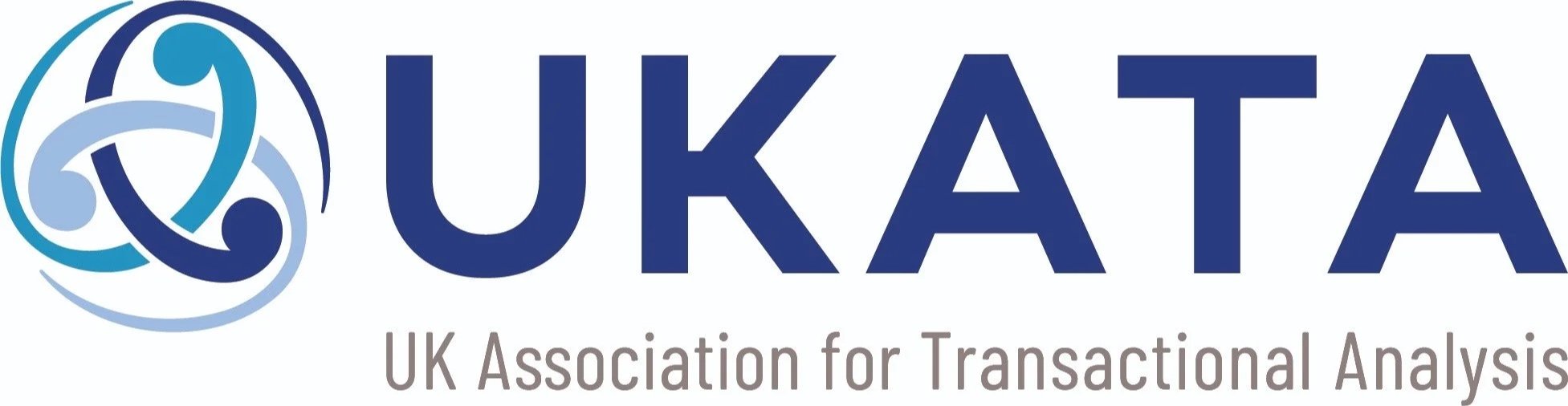 Logo of UKATA, UK Association for Transactional Analysis, with stylized circular emblem and the text 'UKATA' in large blue letters and the full name beneath in smaller gray font.