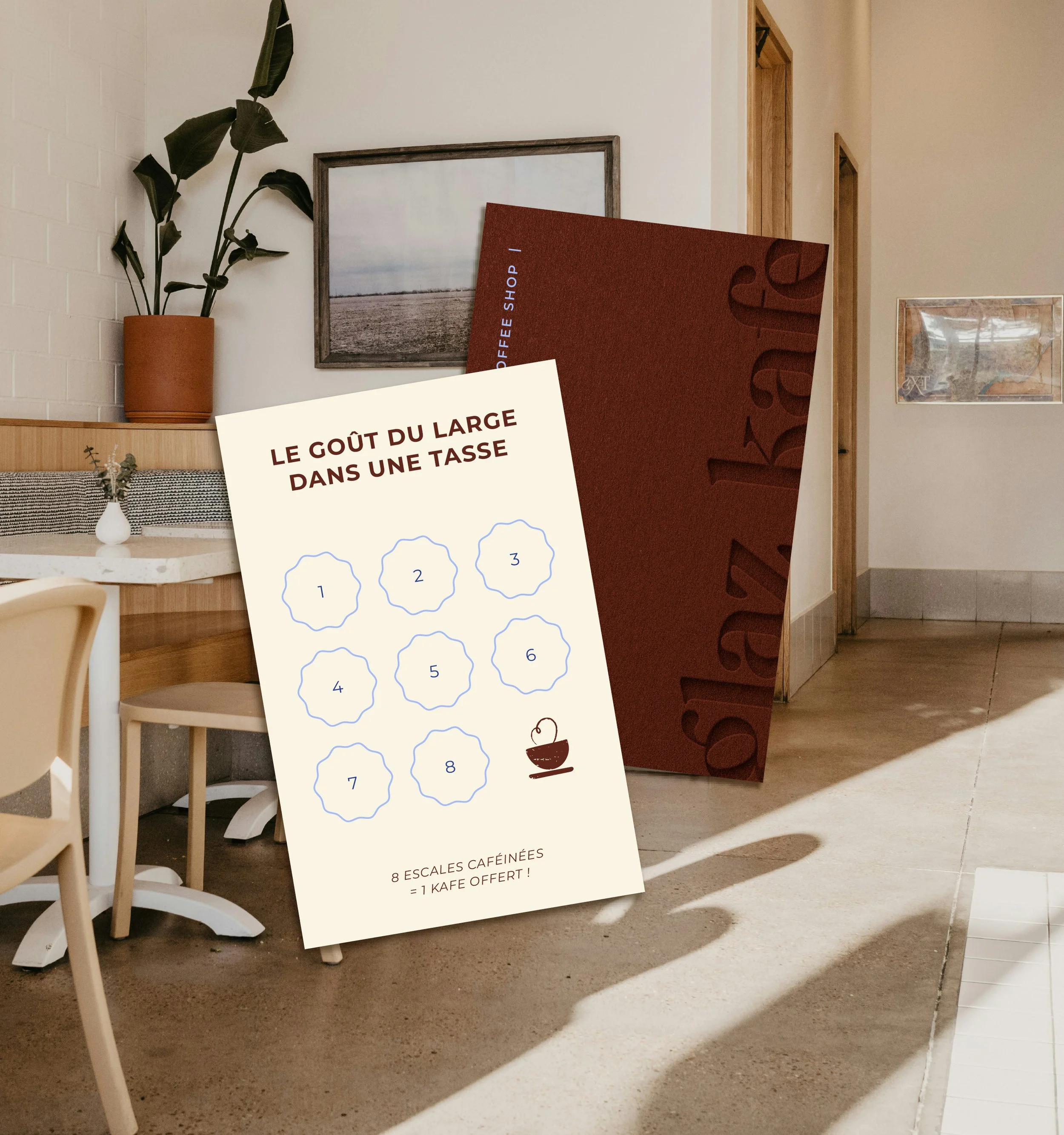 Menu d'un café, réalisation graphique du studio Hello Jane