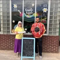 Celebrating the official opening of Happie Hippie Camp Store. Thank you to Hawt Stuph for supplying the doughnuts