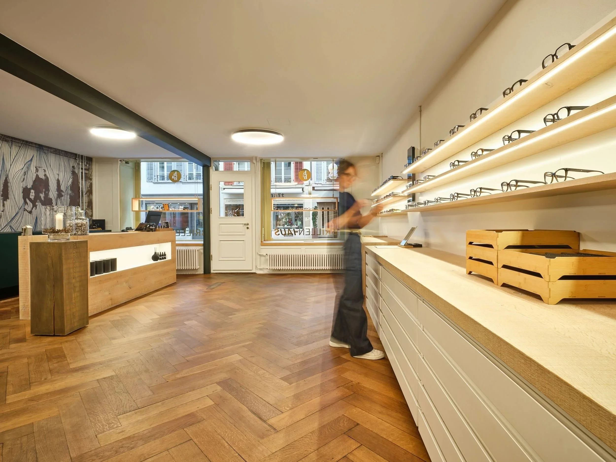 Innenaufnahme vom Brillenhaus Aarau mit persönlicher Beratung und individueller Betreuung.