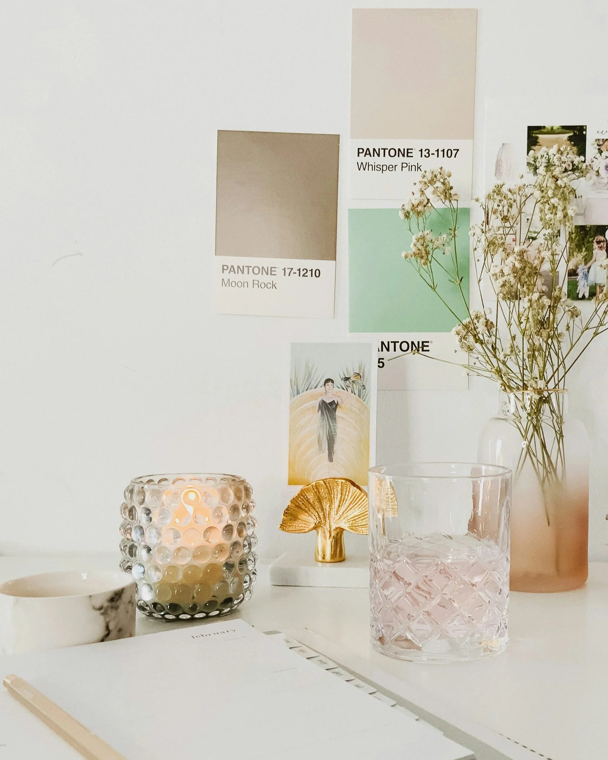 Moodboard showing cohesive color strategy for a small business