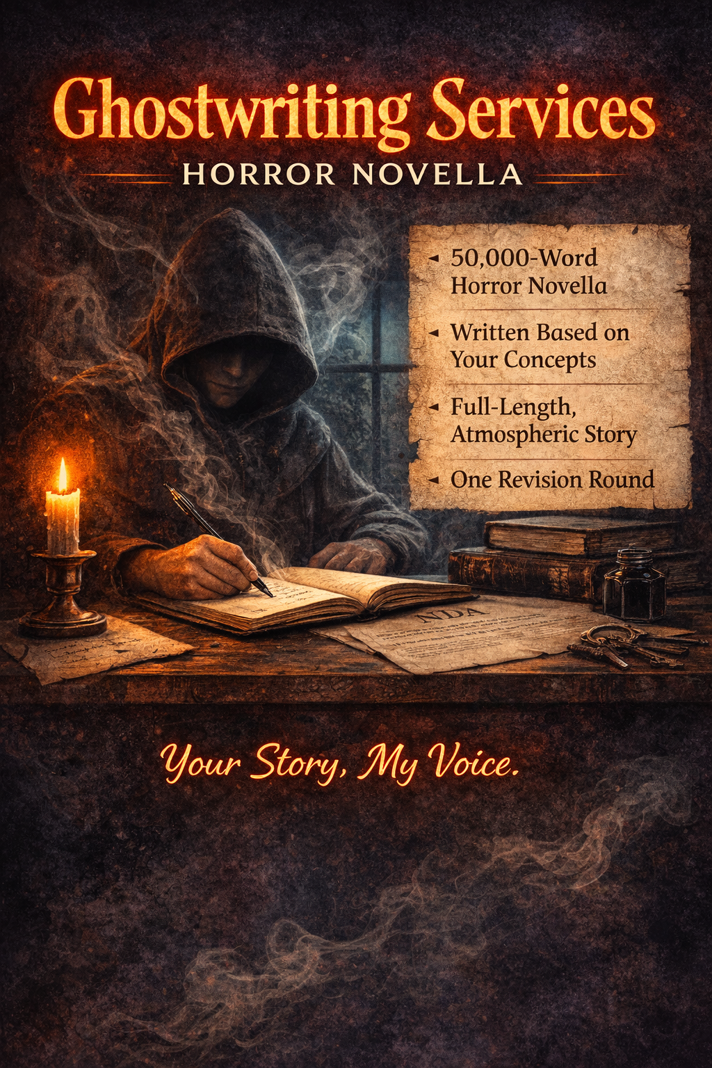 Ghostwriting Services: Horror Novella (50,000 Words)