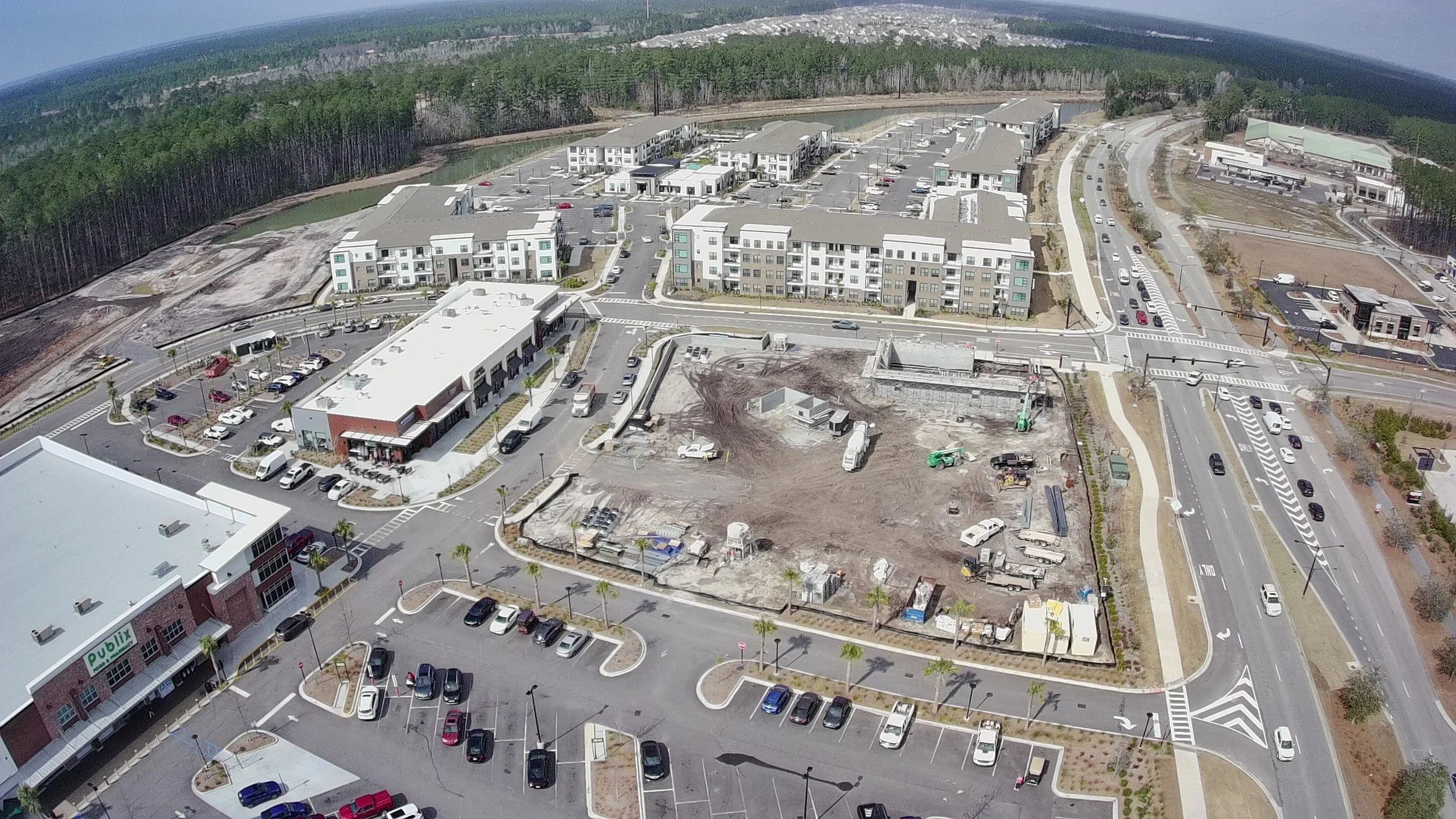 The Nexton Community as viewed from a drone