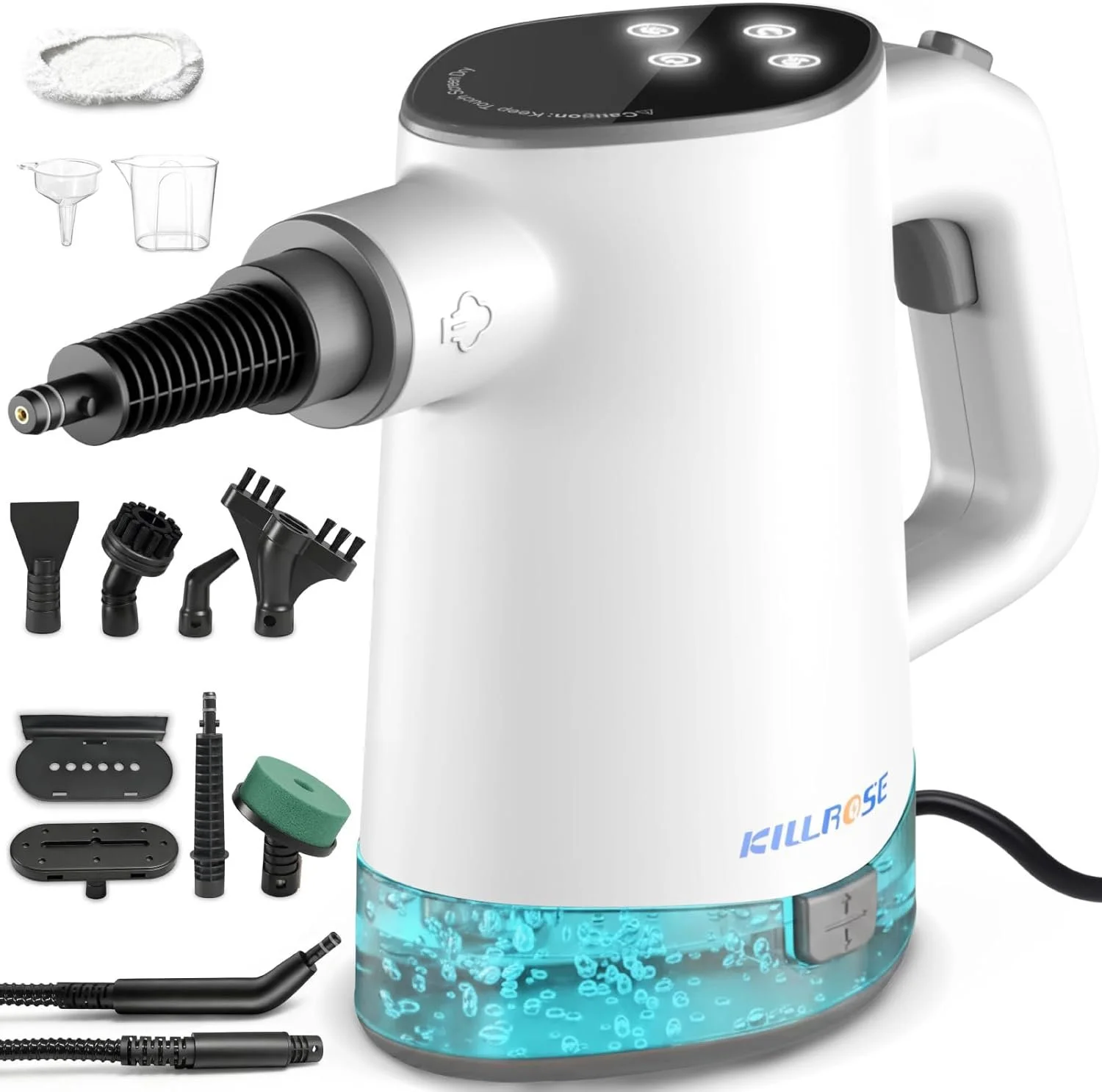 Handheld Steam Cleaner, Pressurized Steam Cleaner with 10–15s Fast Heat, Dual Power Modes & Self-Clean, Multi-Surface Steamer with 12 Accessories for Kitchen, Bathroom, Car