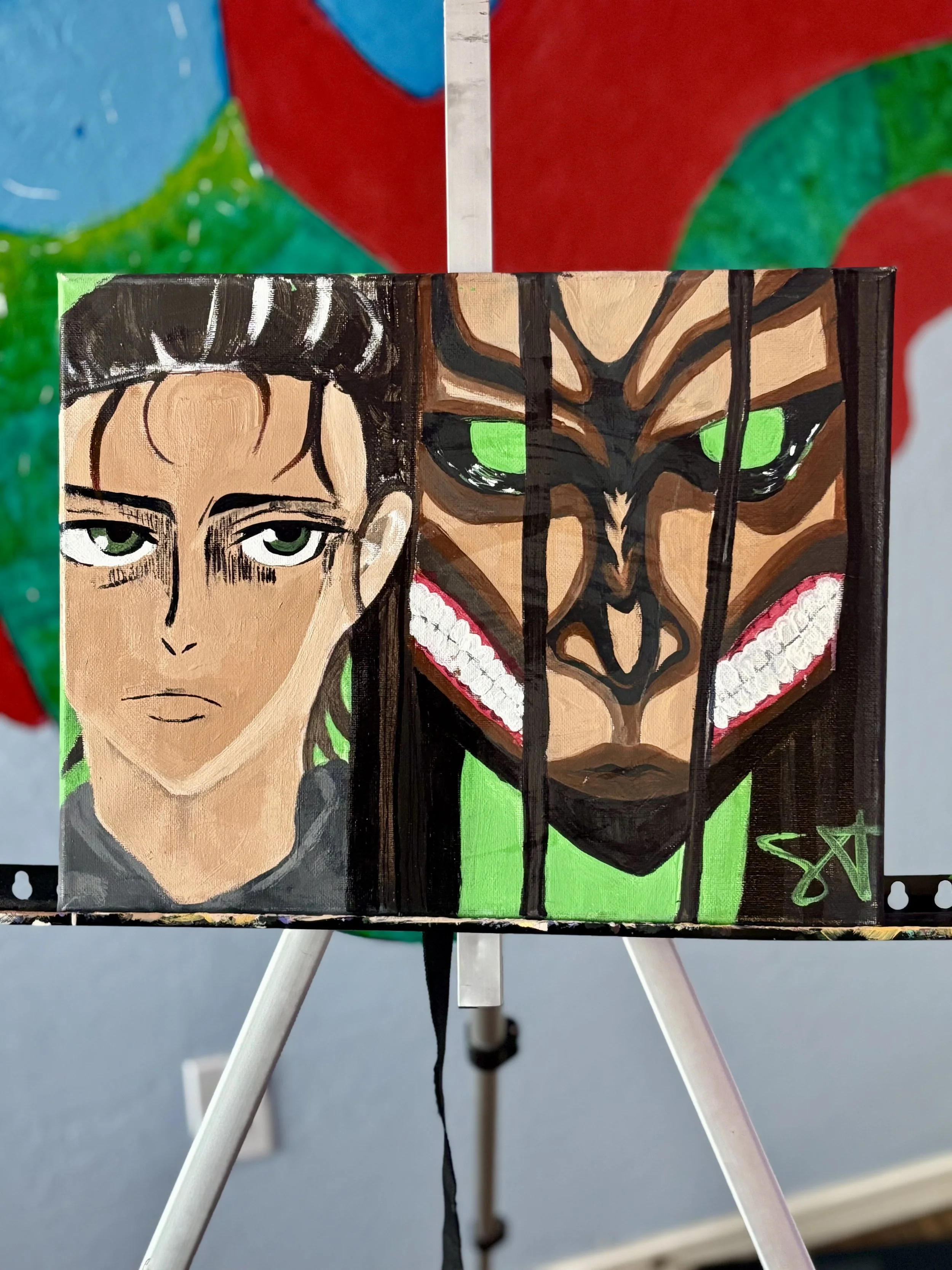 Eren Yaeger & Titan Form Canvas Art