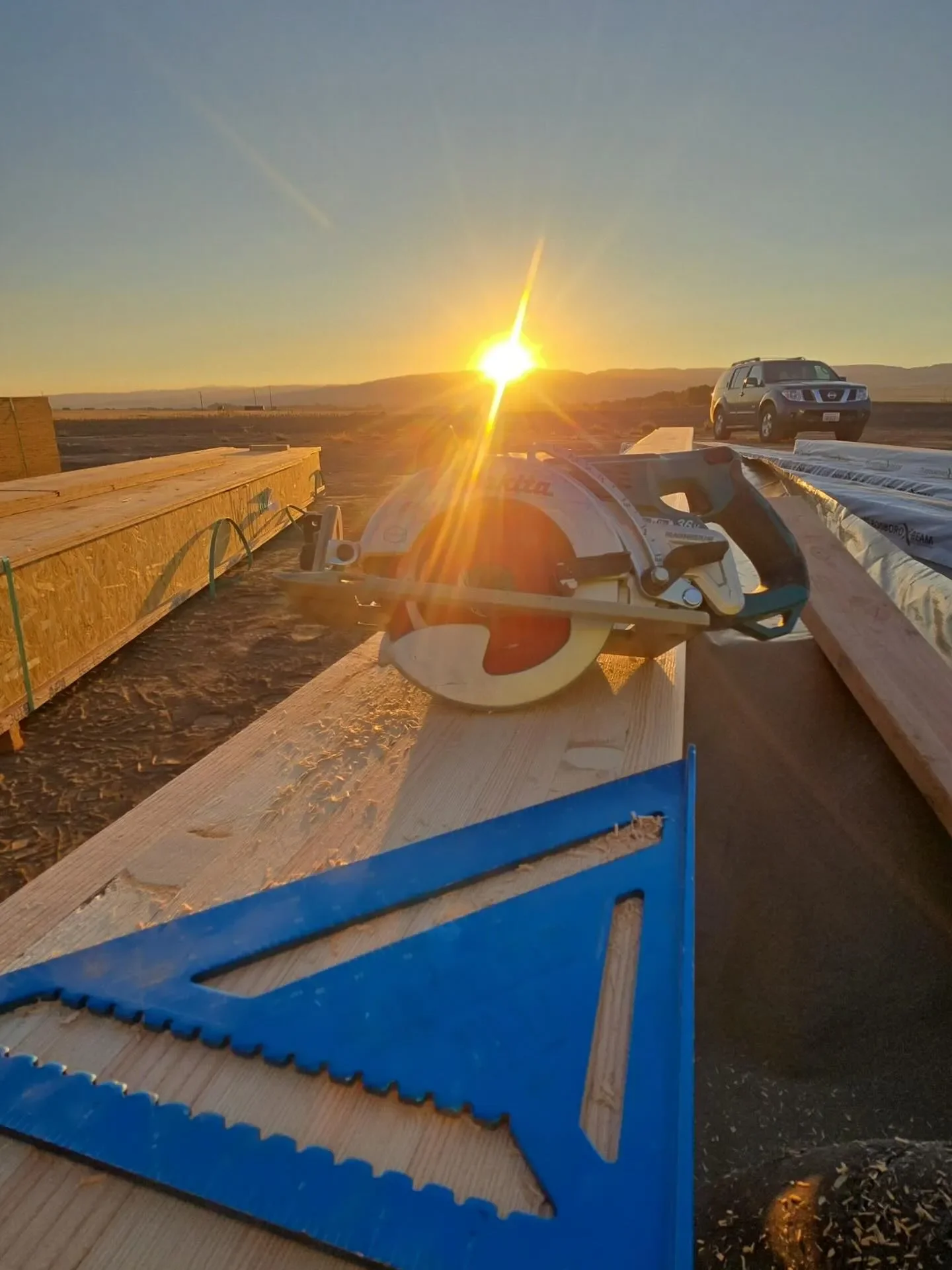 Circular saw and framing tools at a Jepsen Construction jobsite