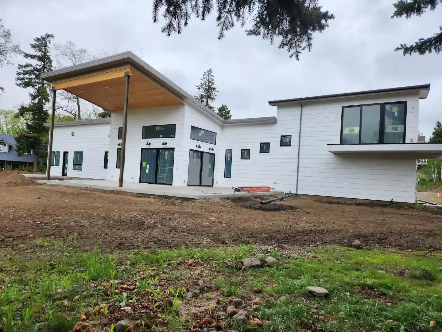 Modern custom home under construction by Jepsen Construction