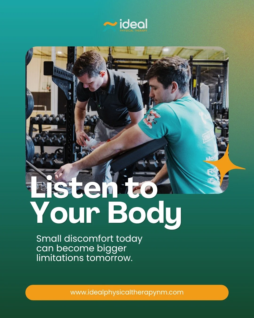 Your body speaks before pain becomes a bigger problem. Listening early can help you stay active and moving with confidence. Book your appointment today and let us help you move better.

#PhysicalTherapy #PainRelief #MobilityMatters #WellnessJourney #