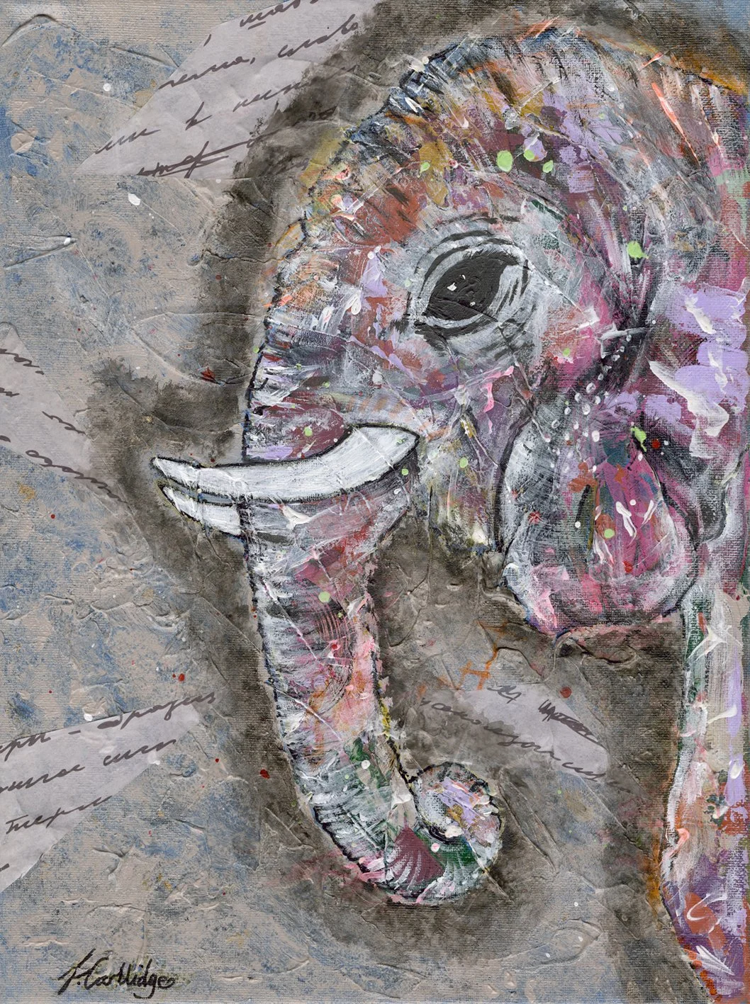 Elma the Elephant - Framed Canvas