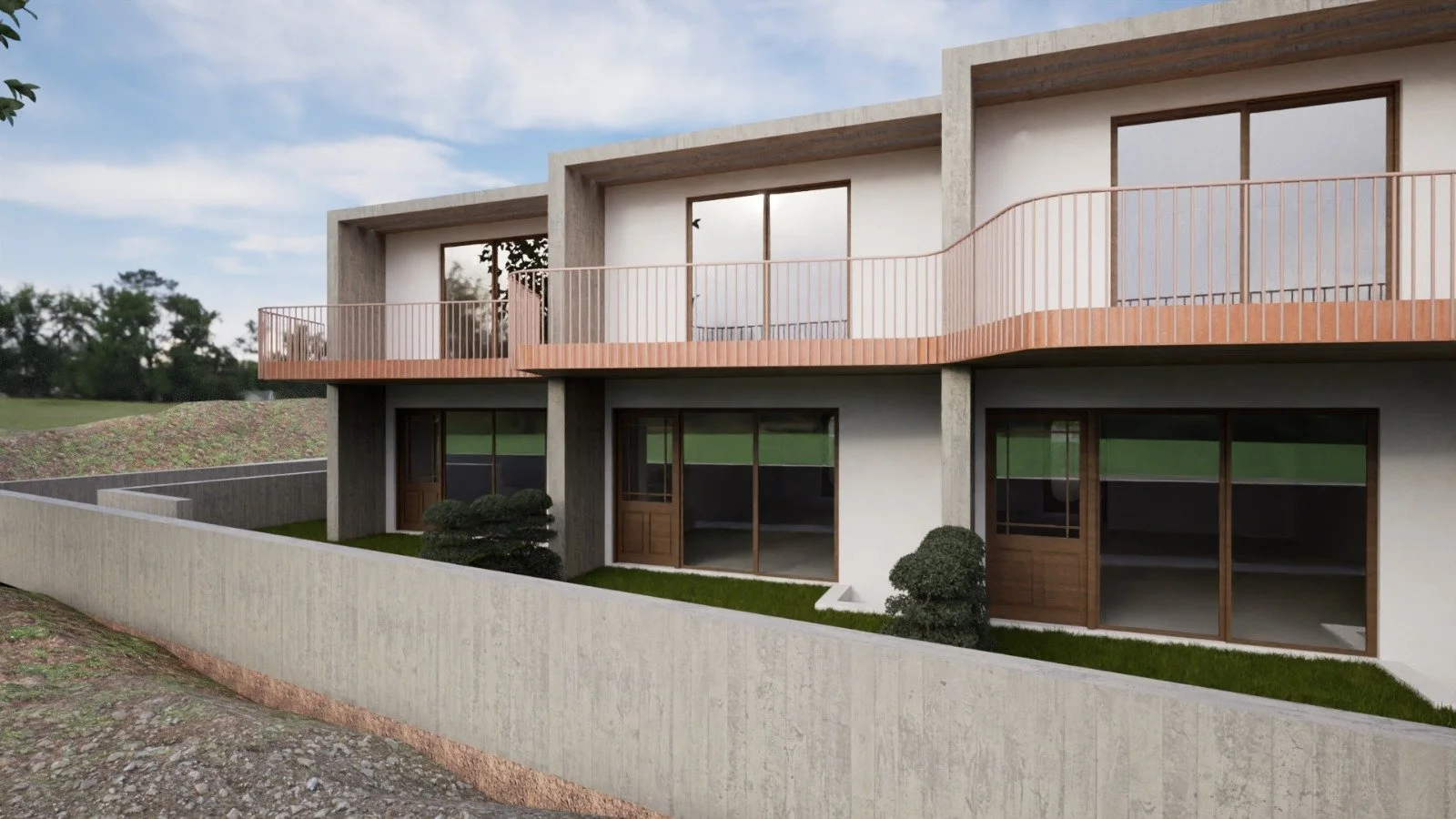 modern maisonettes in Kallikrateia Greece with private terraces and contemporary coastal design. Modern maisonettes with private terraces in Kallikrateia, Greece