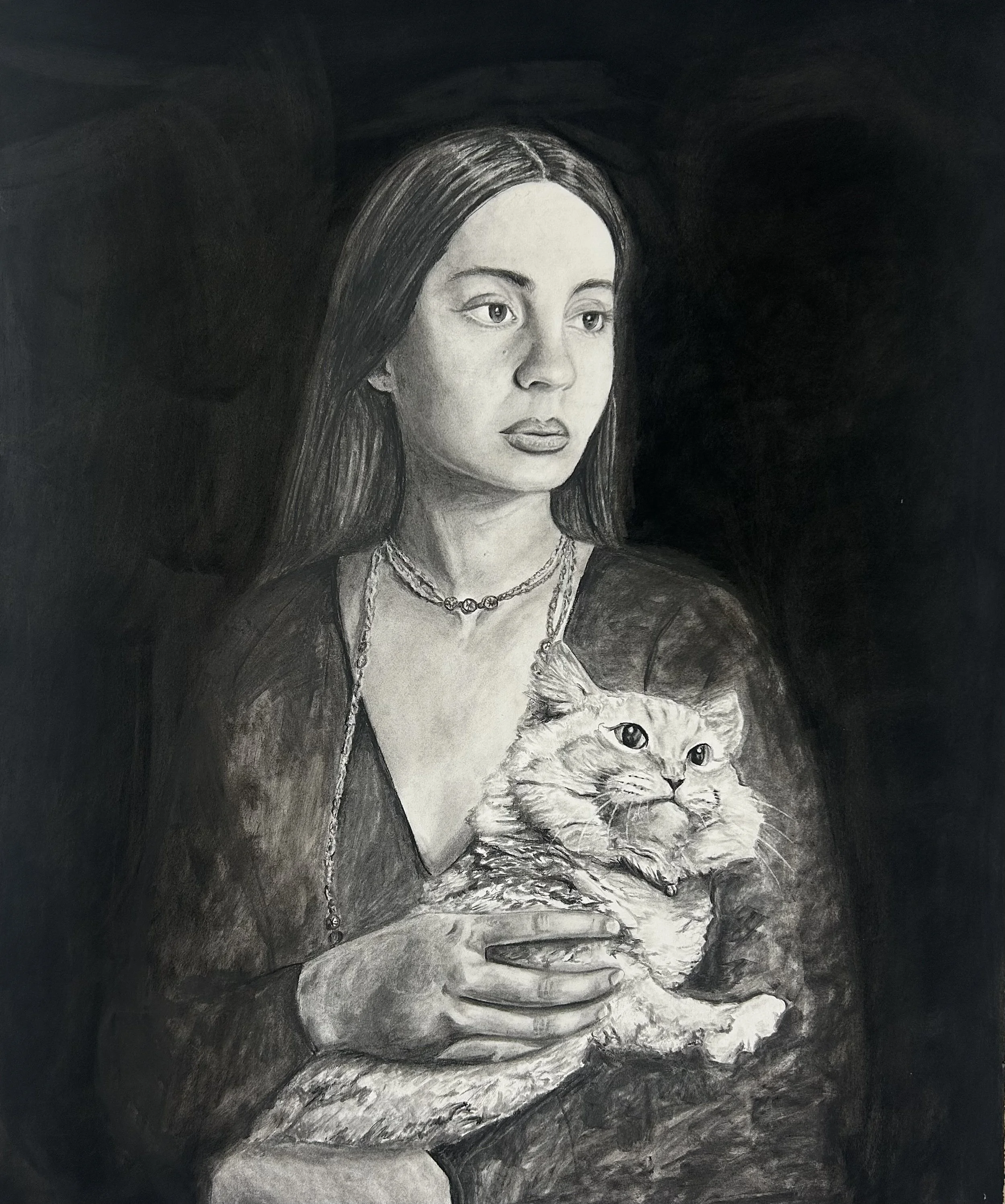 Self Portrait with Bevo the Cat | 2025