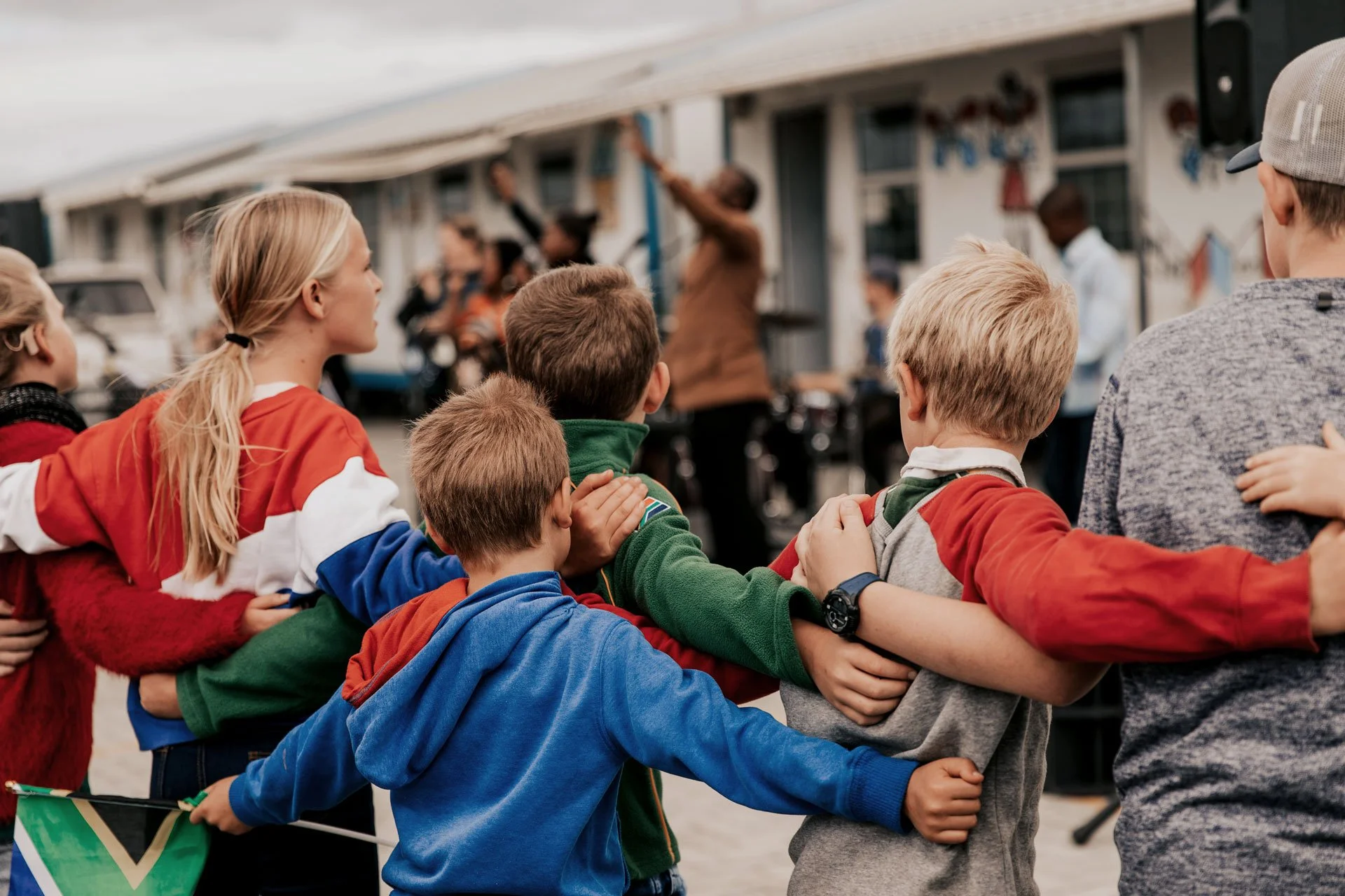 Young group of children at church service