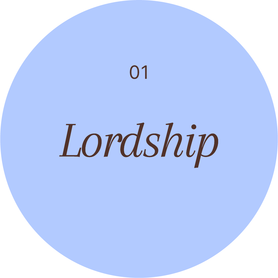 A diagram of a blue circle labeled '01 Lordship' in brown text.