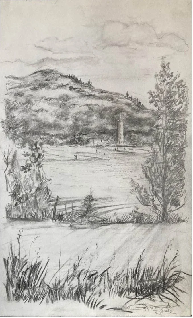 Sketch of Bonnie Prince Charlie Monument