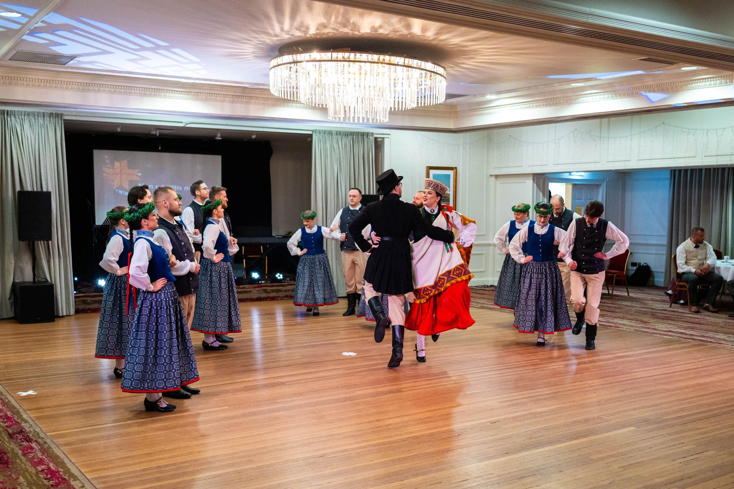 Leicester Latvian Folk Dance Group performing in Scotland.JPG