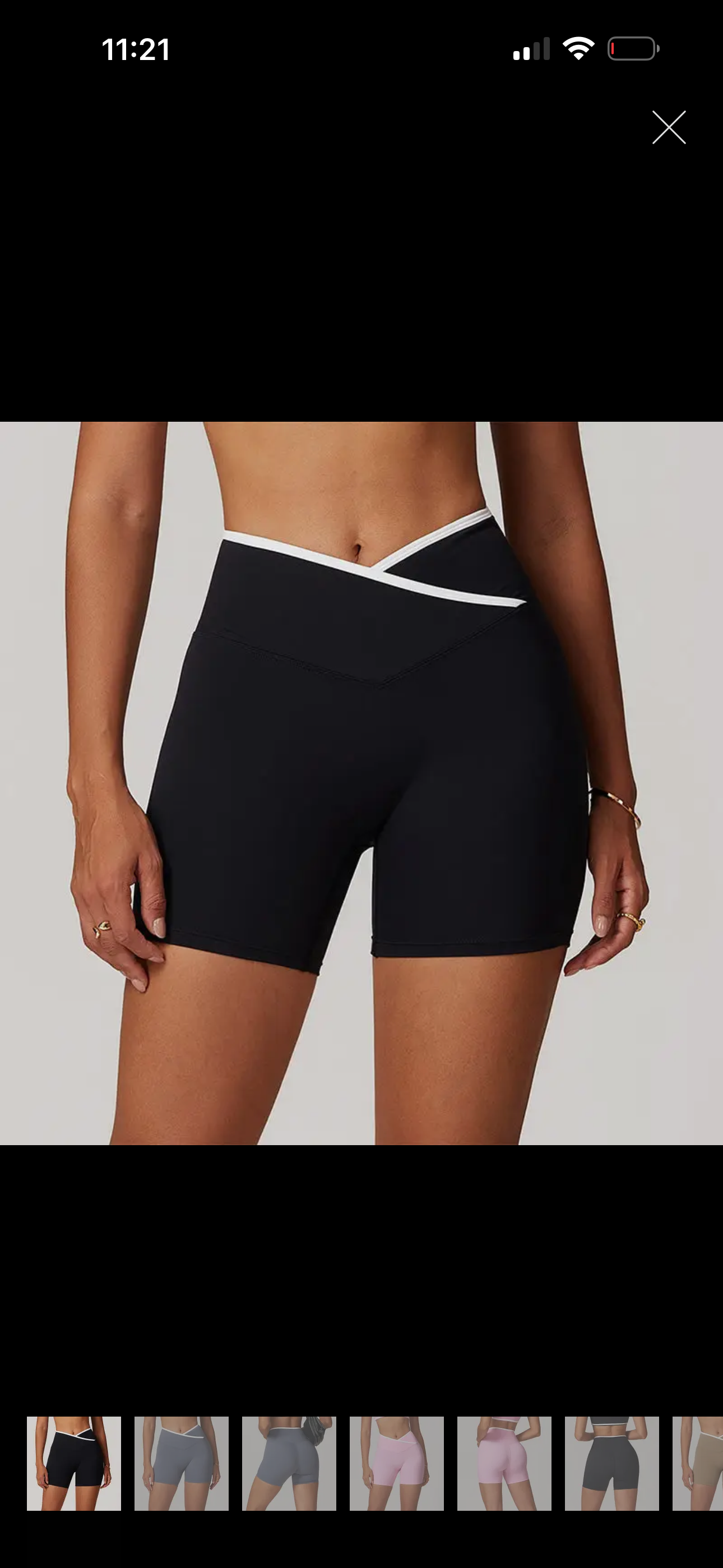 Black Crossover Biker Shorts