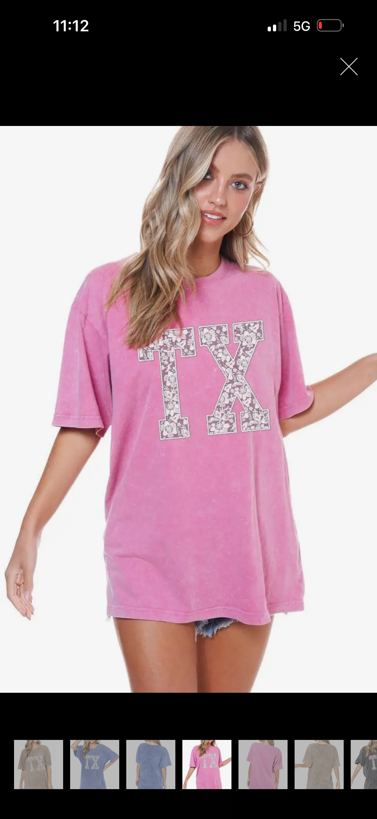 Puff' Lace Tx Graphic Vintage Mineral Washed Boyfriend Tee