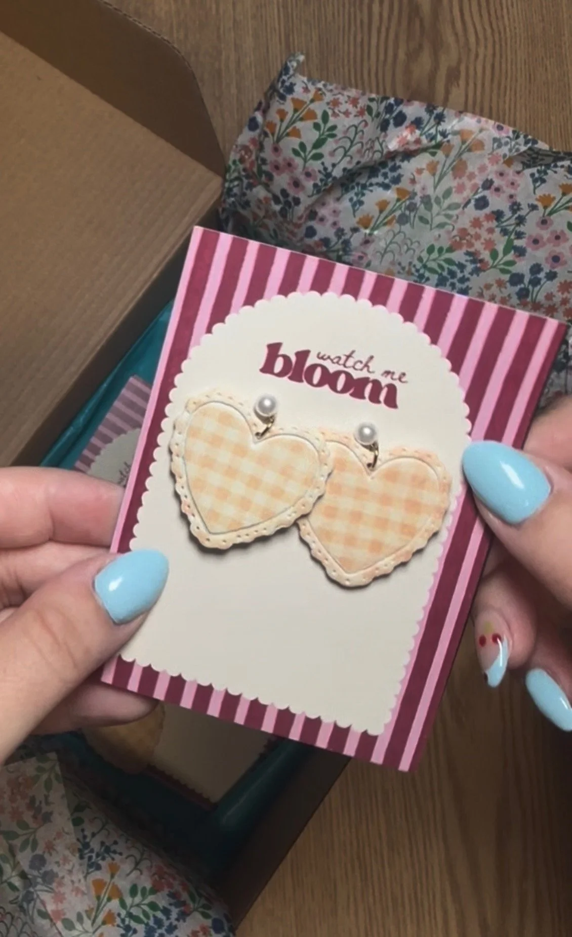Yellow Gingham Heart Earrings