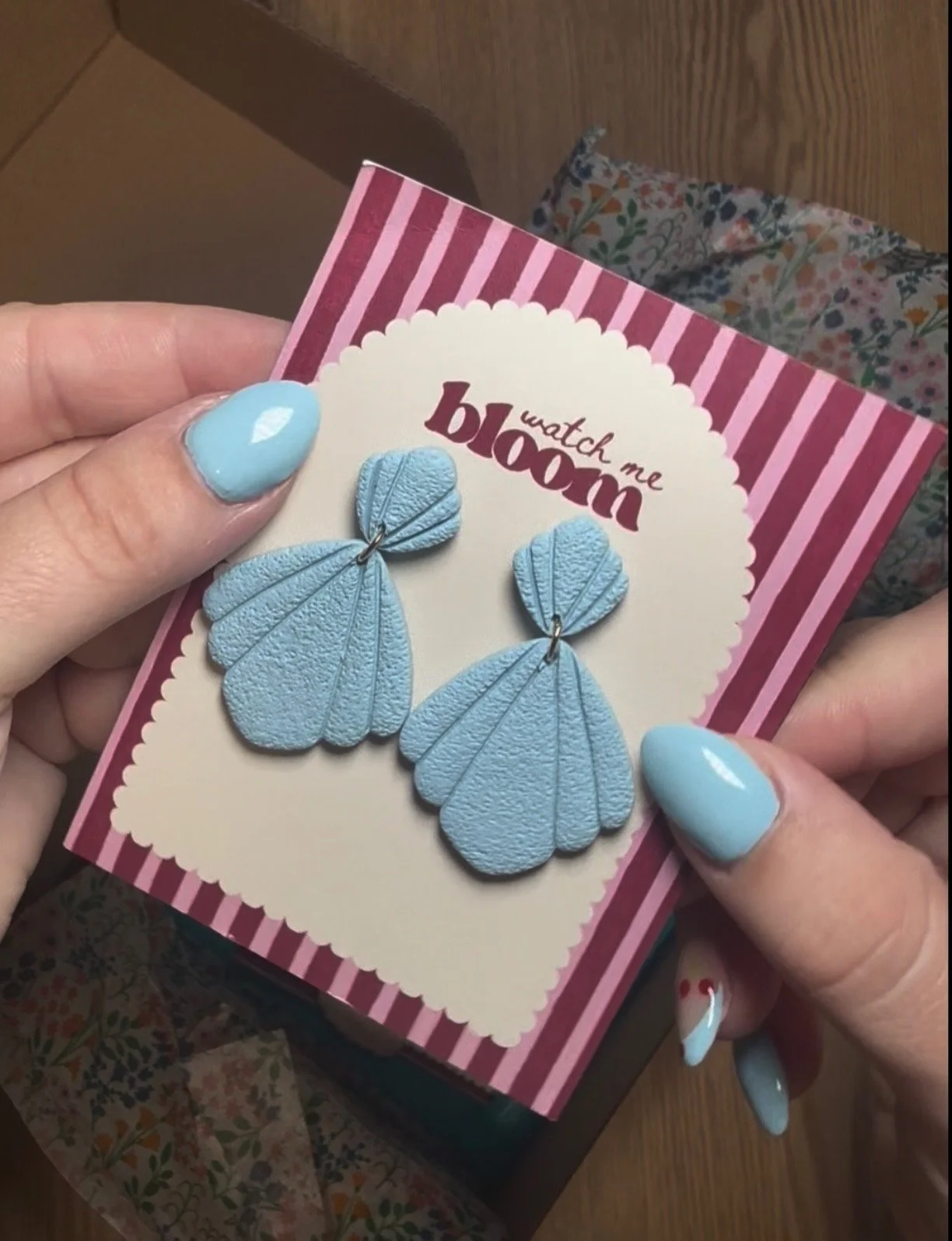 Blue Shelly Earrings