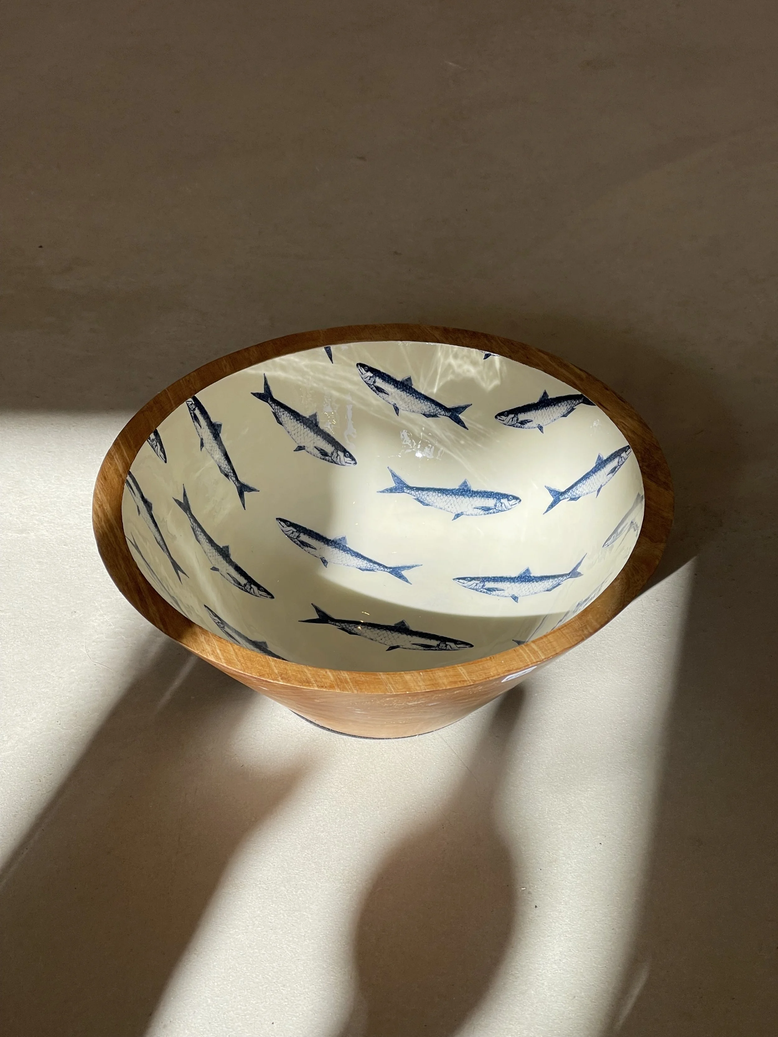 Large fish print bowl
