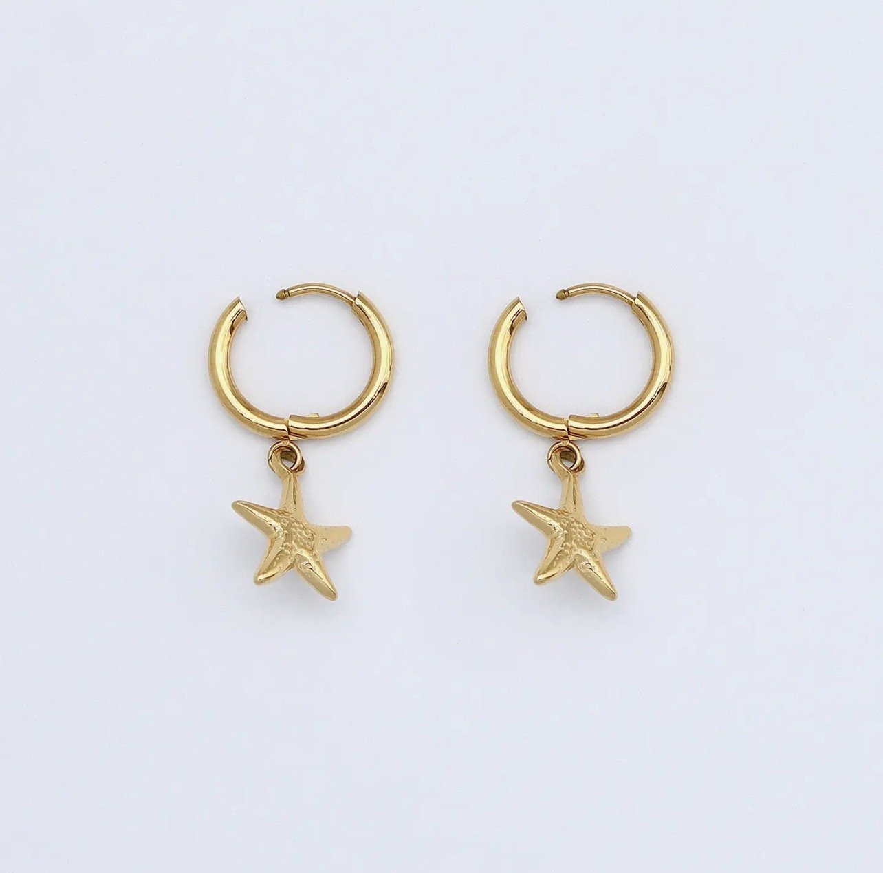 Starfish huggie hoop earrings
