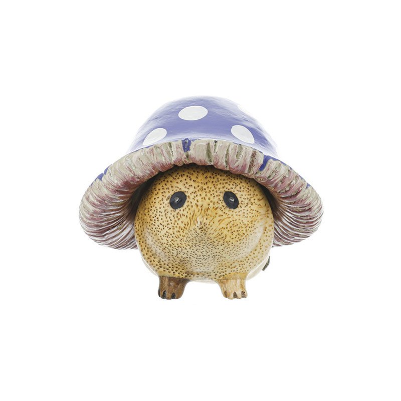 Purple spotty toadstool hedgehog