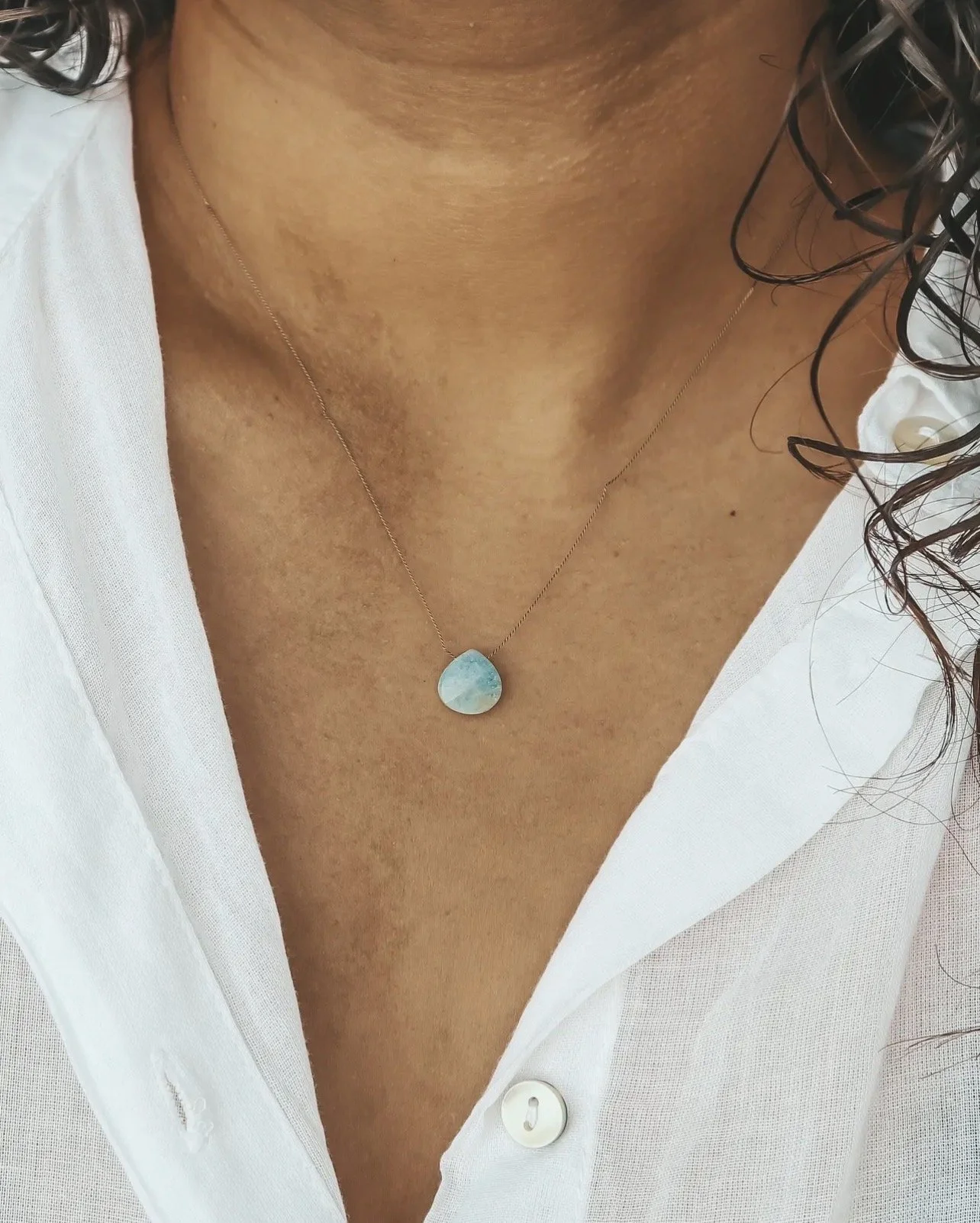 Amazonite silk cord necklace