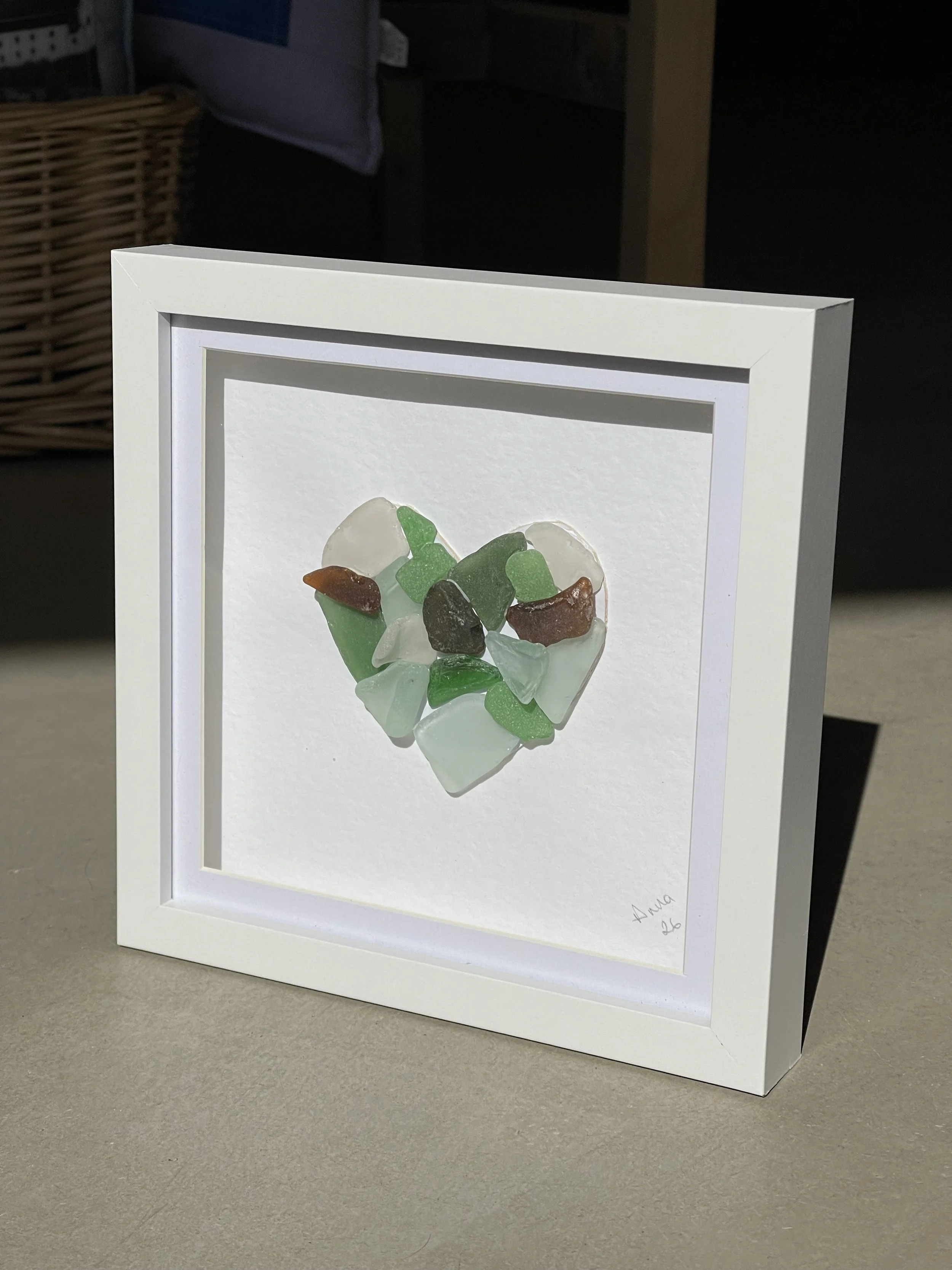 Seaglass heart print