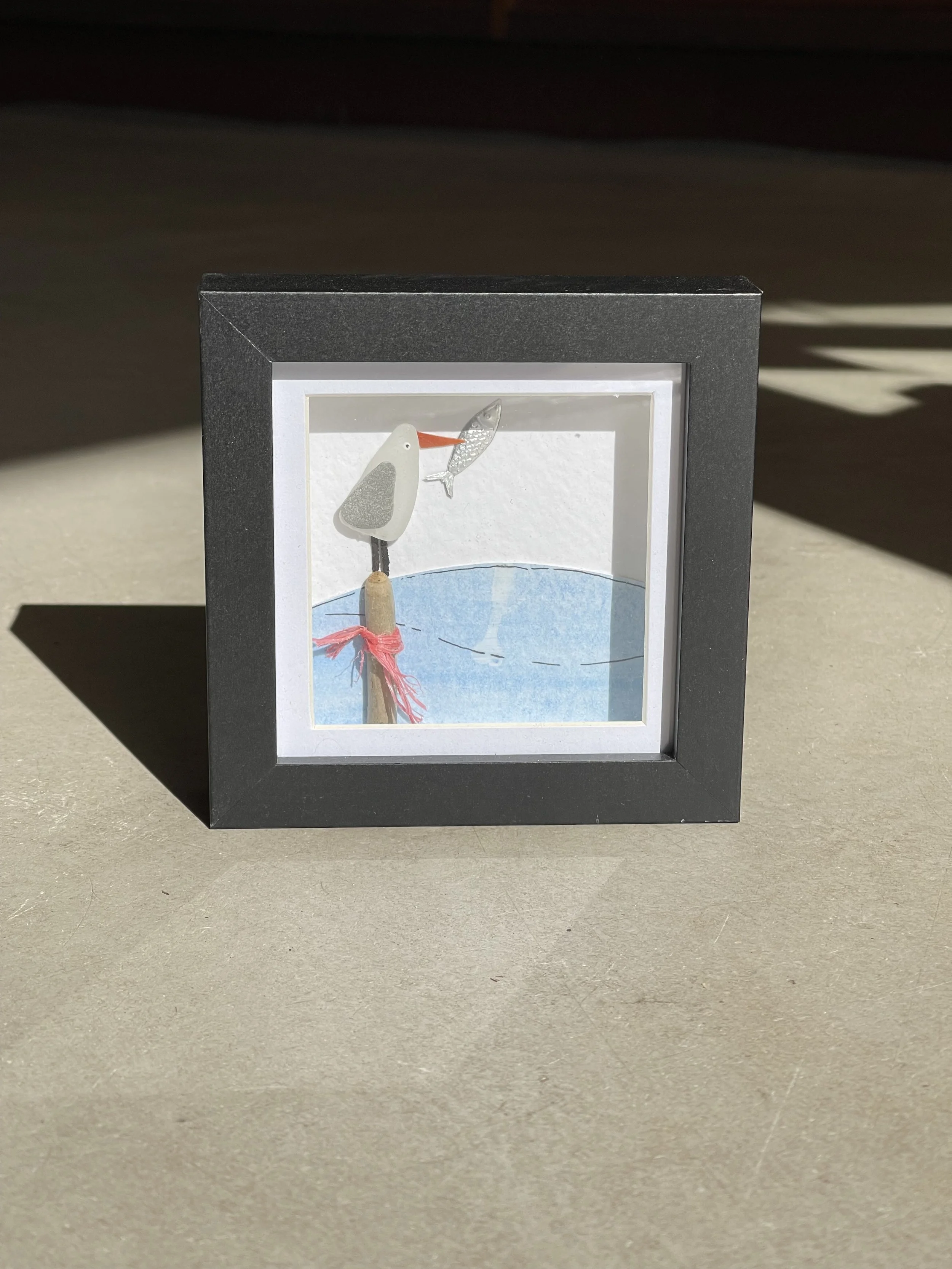 Seagull with fish print