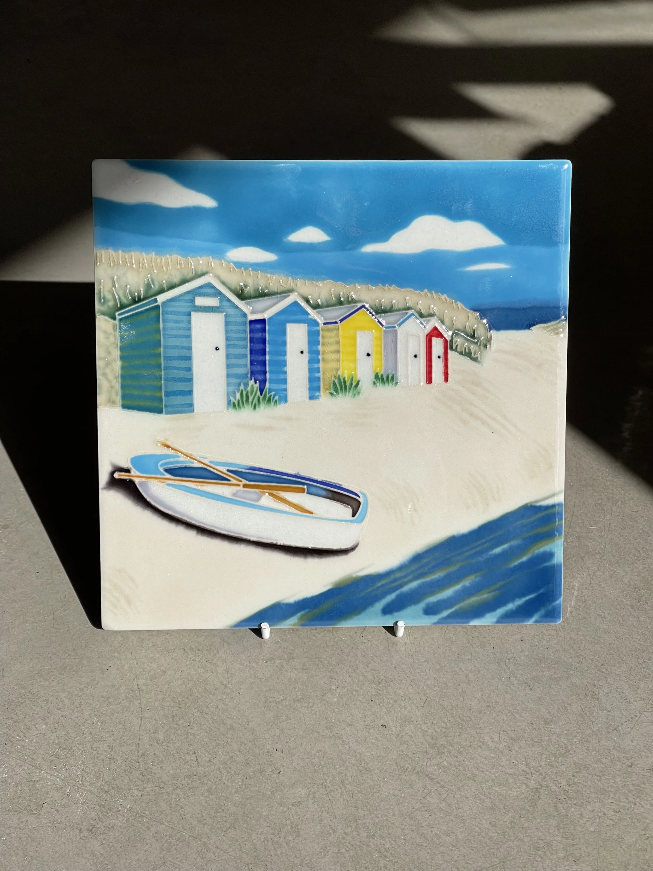 Beach huts art tile