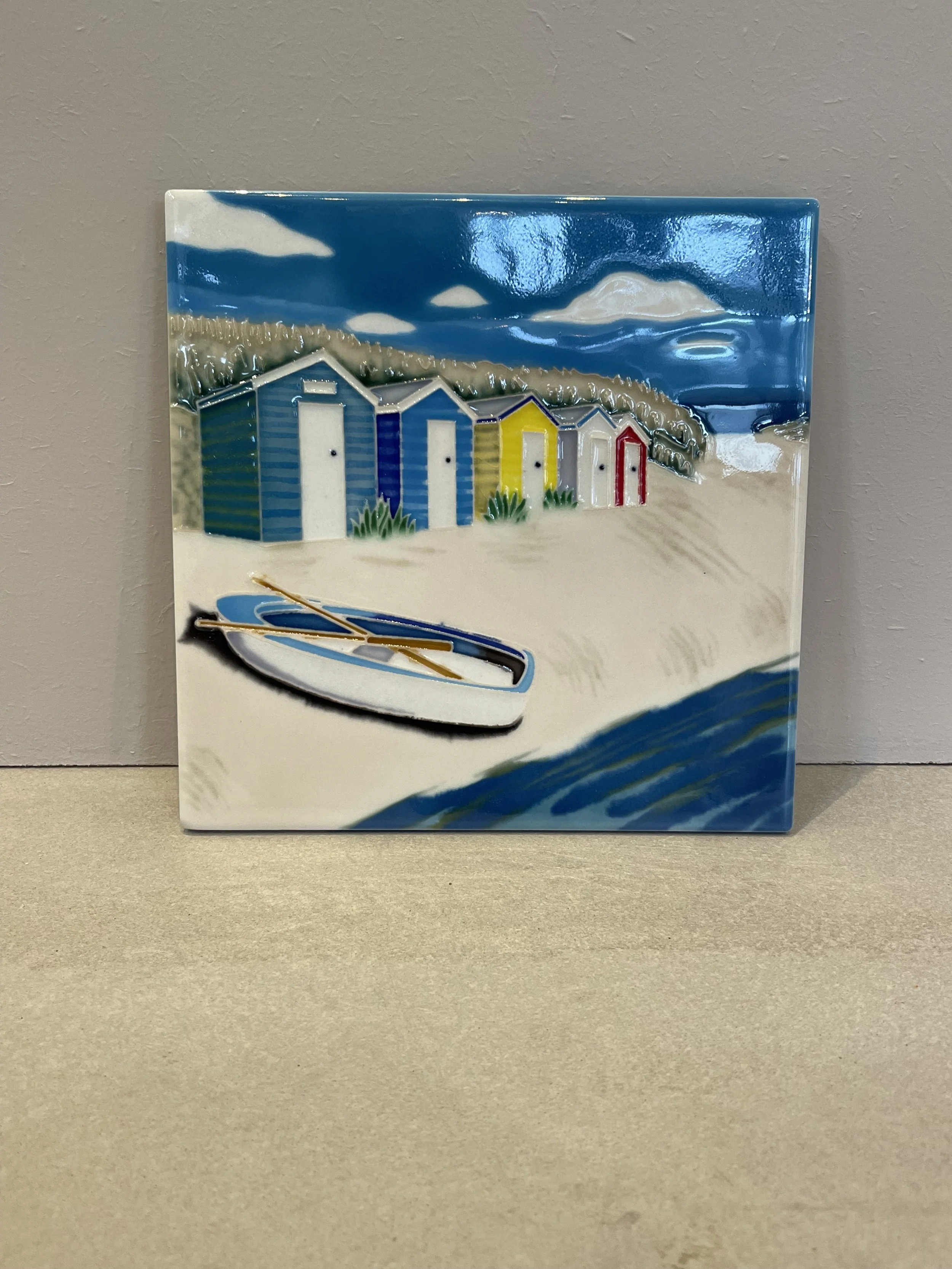 Beach huts art tile