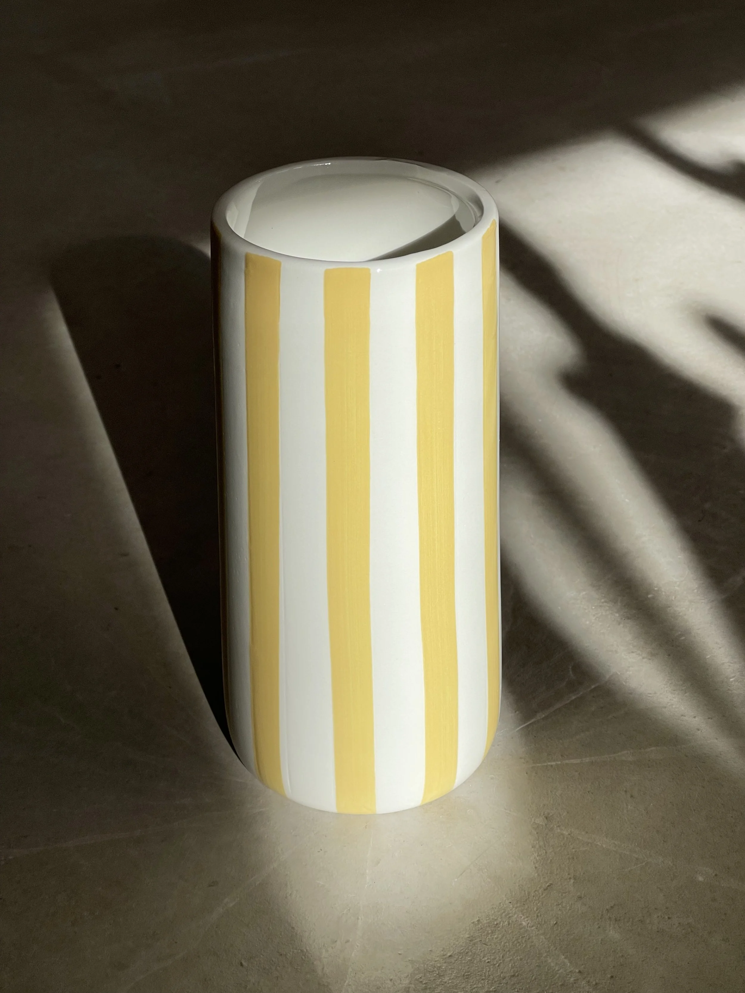 Yellow stripe vase