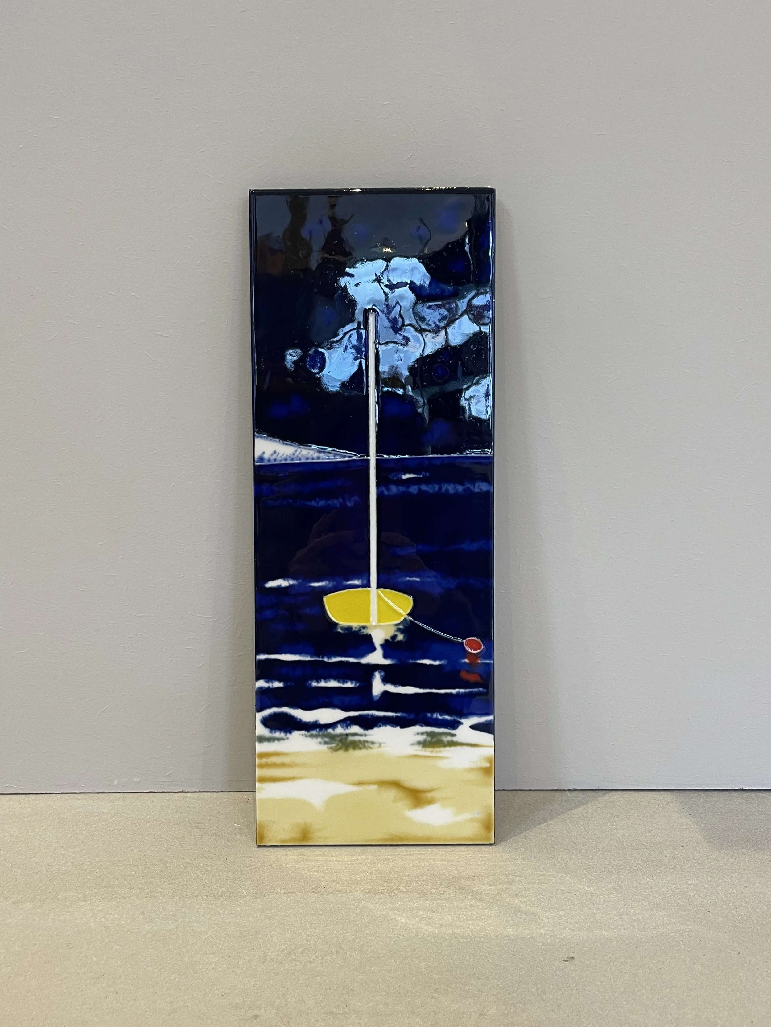 Sail boat art tile