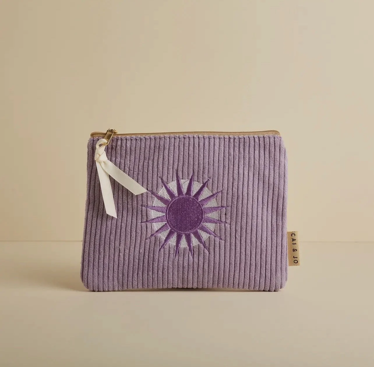 Lavender sun corduroy pouch