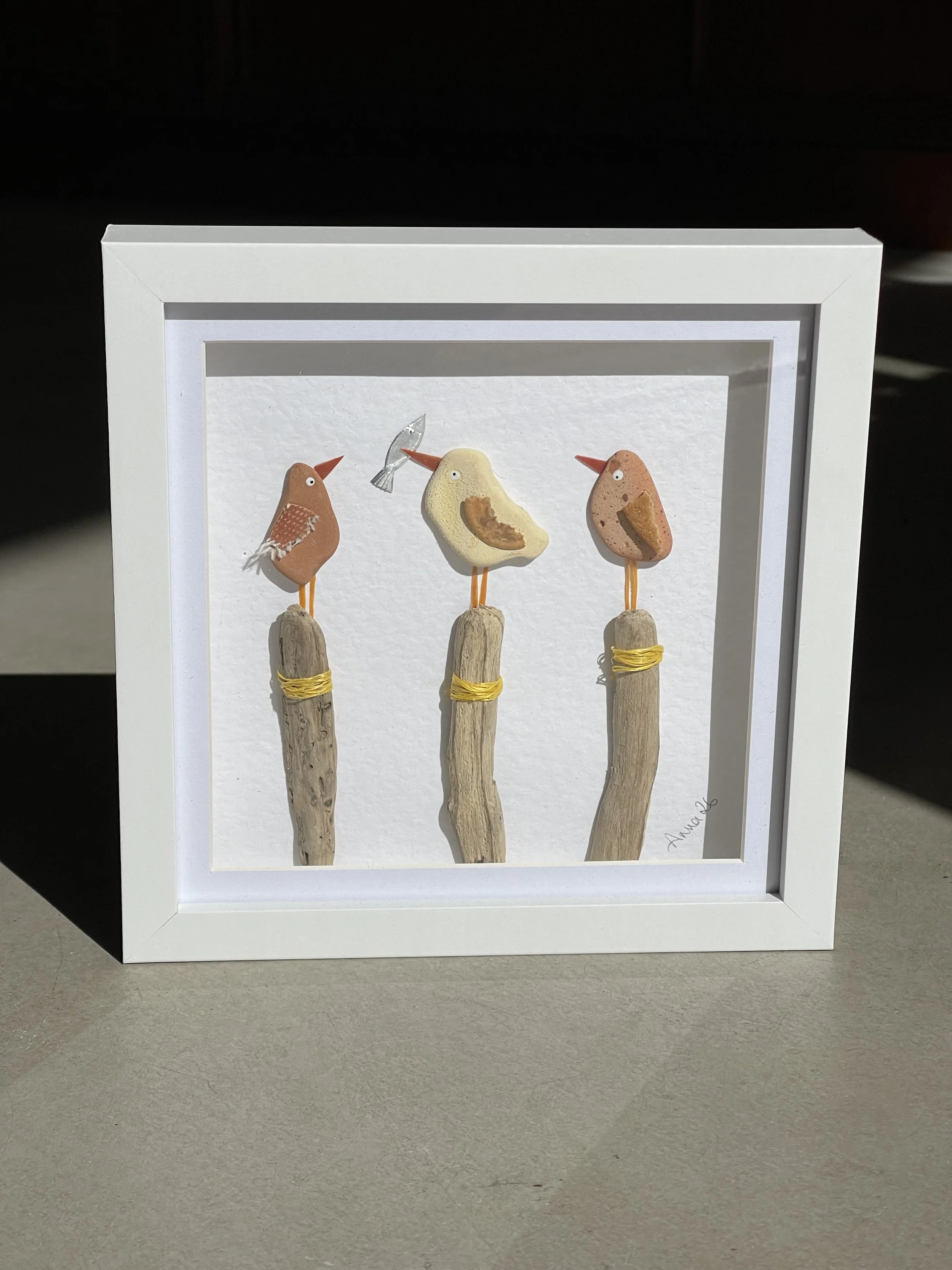 Birds with fish print