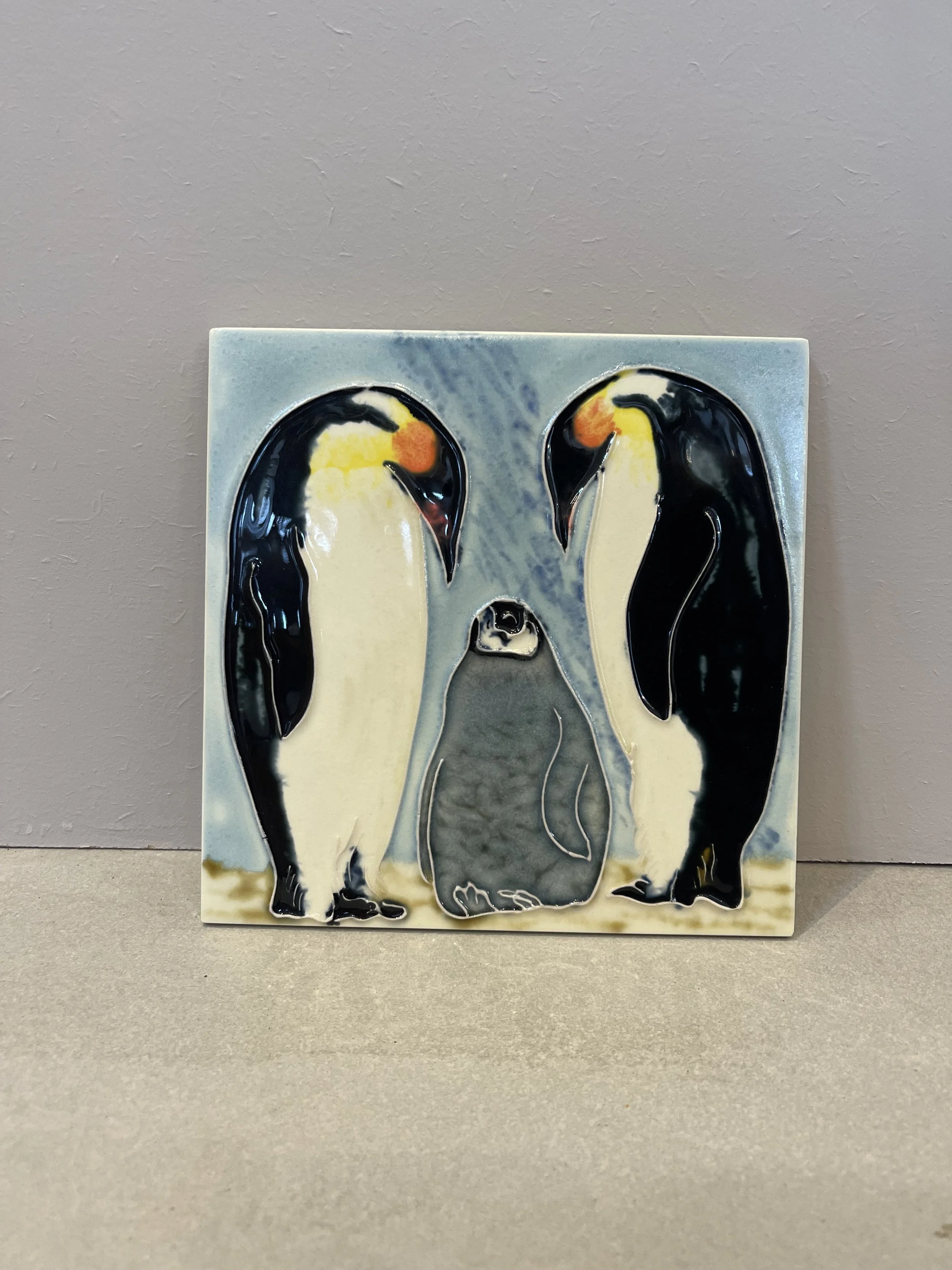 Penguins art tile