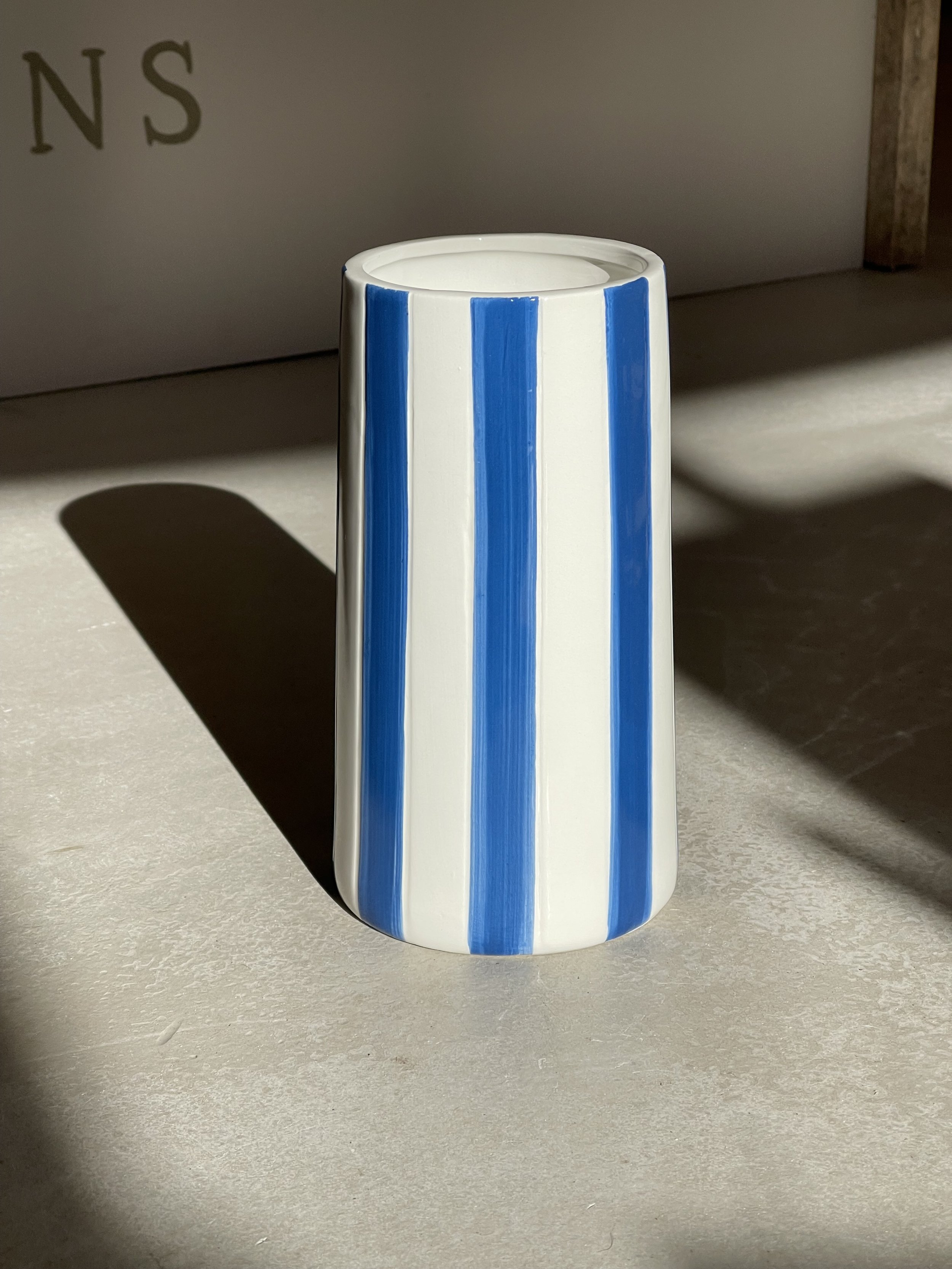 Blue stripe vase