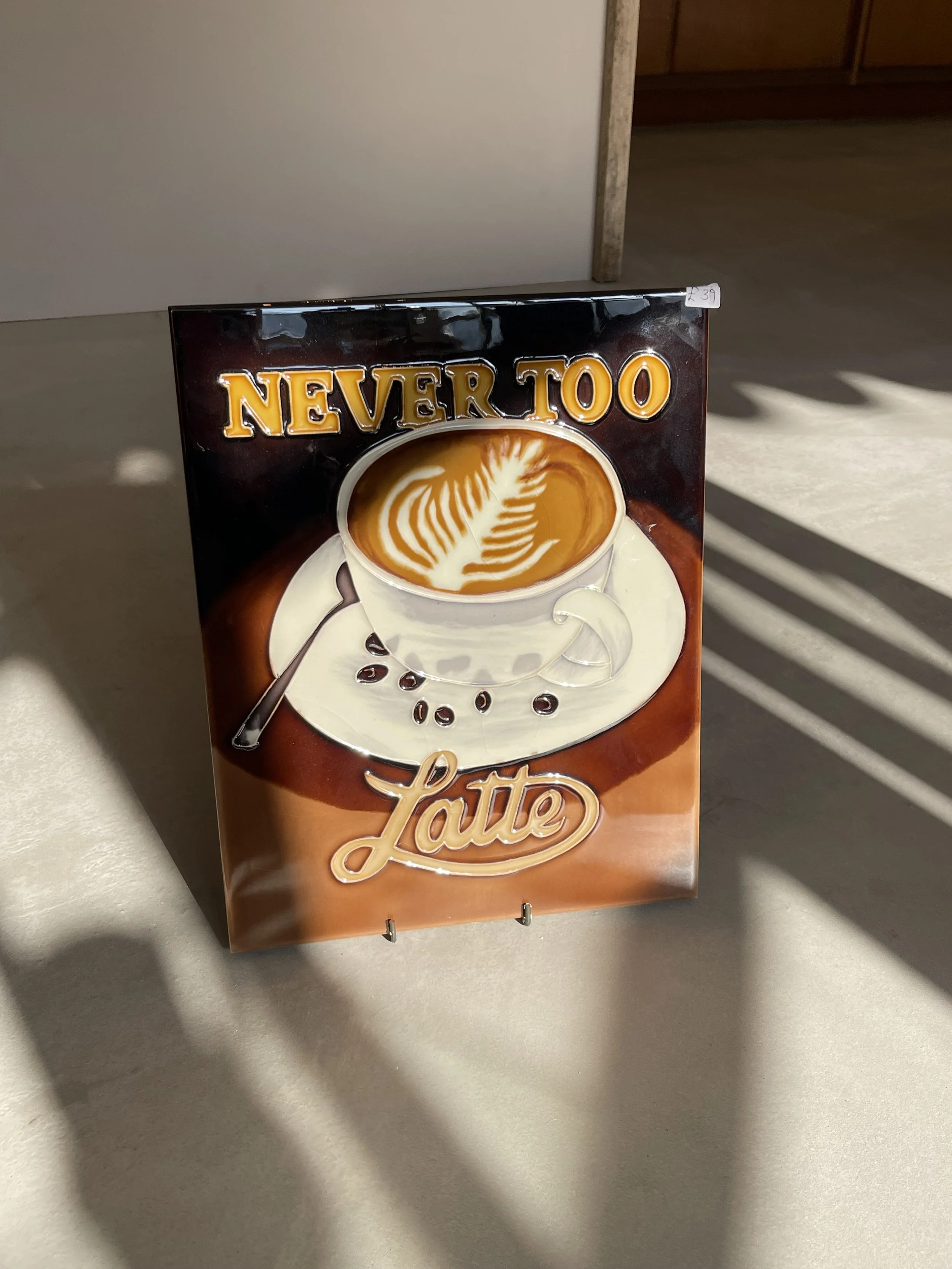 Never too latte art tile