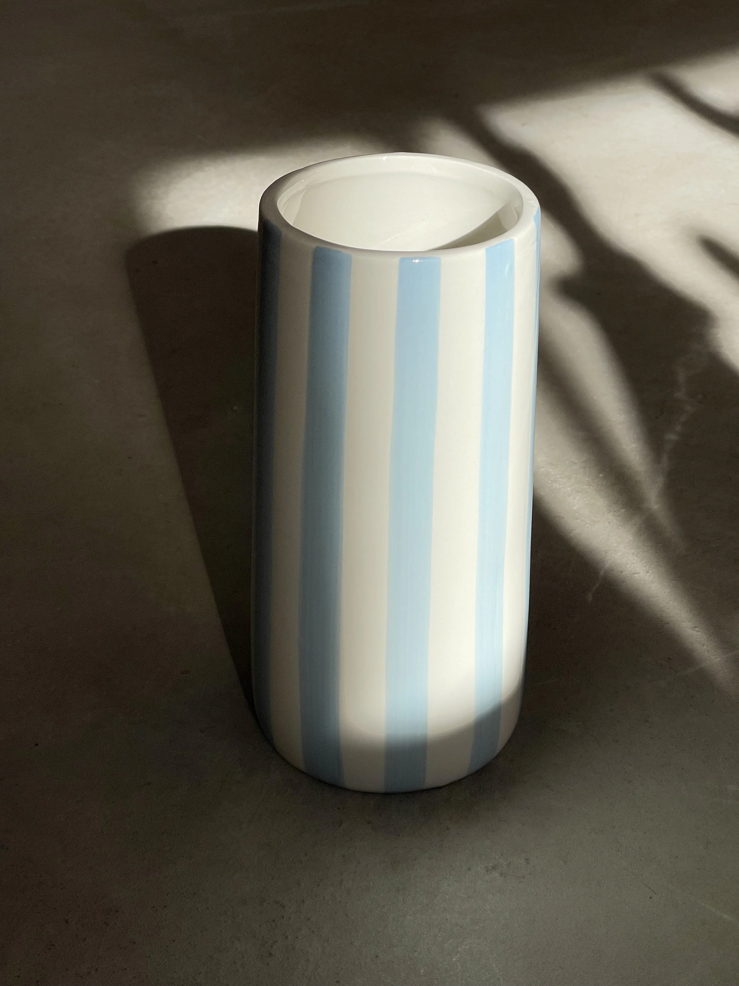 Turquoise stripe vase