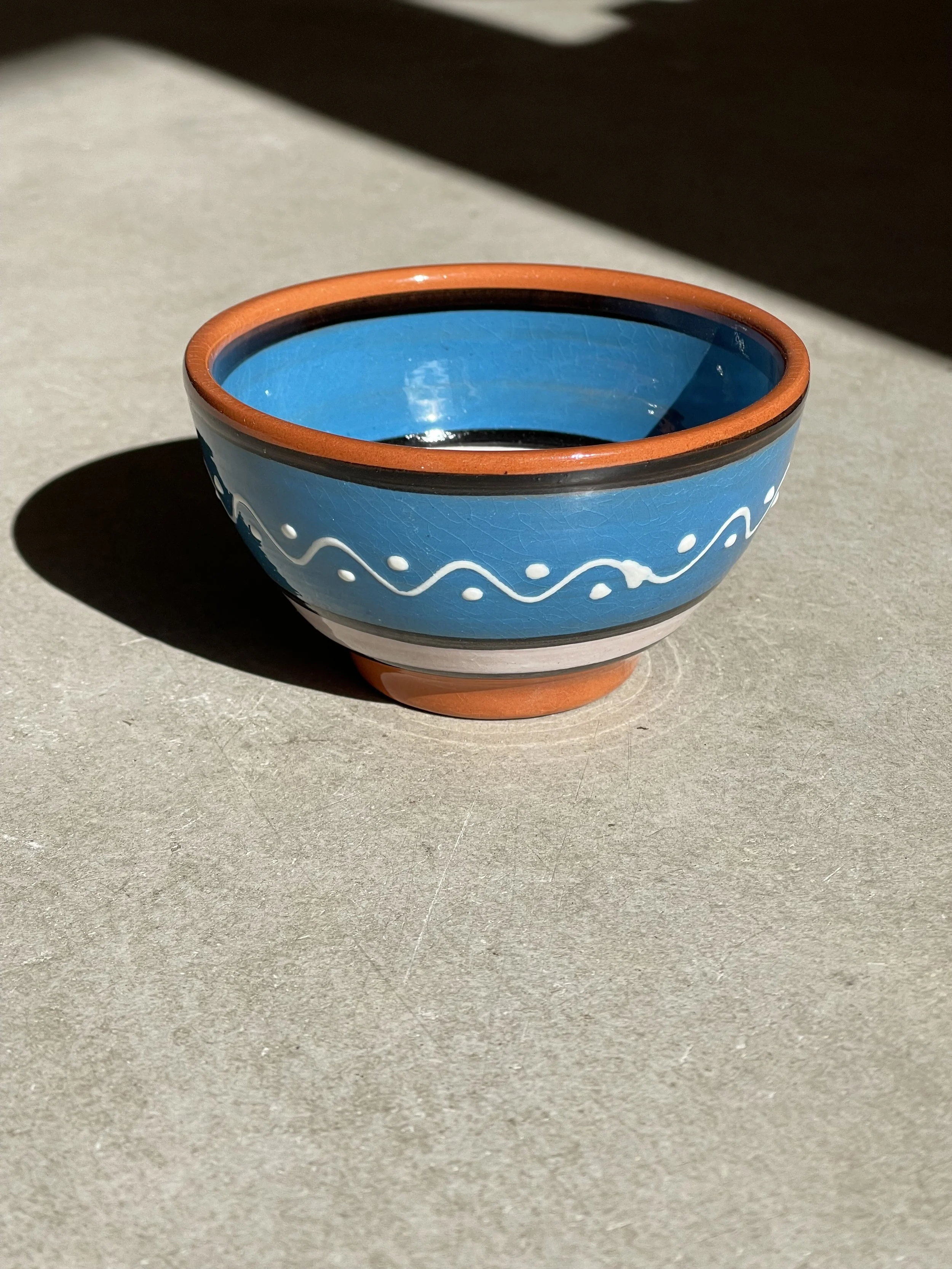 Blue hand painted tapas bowl