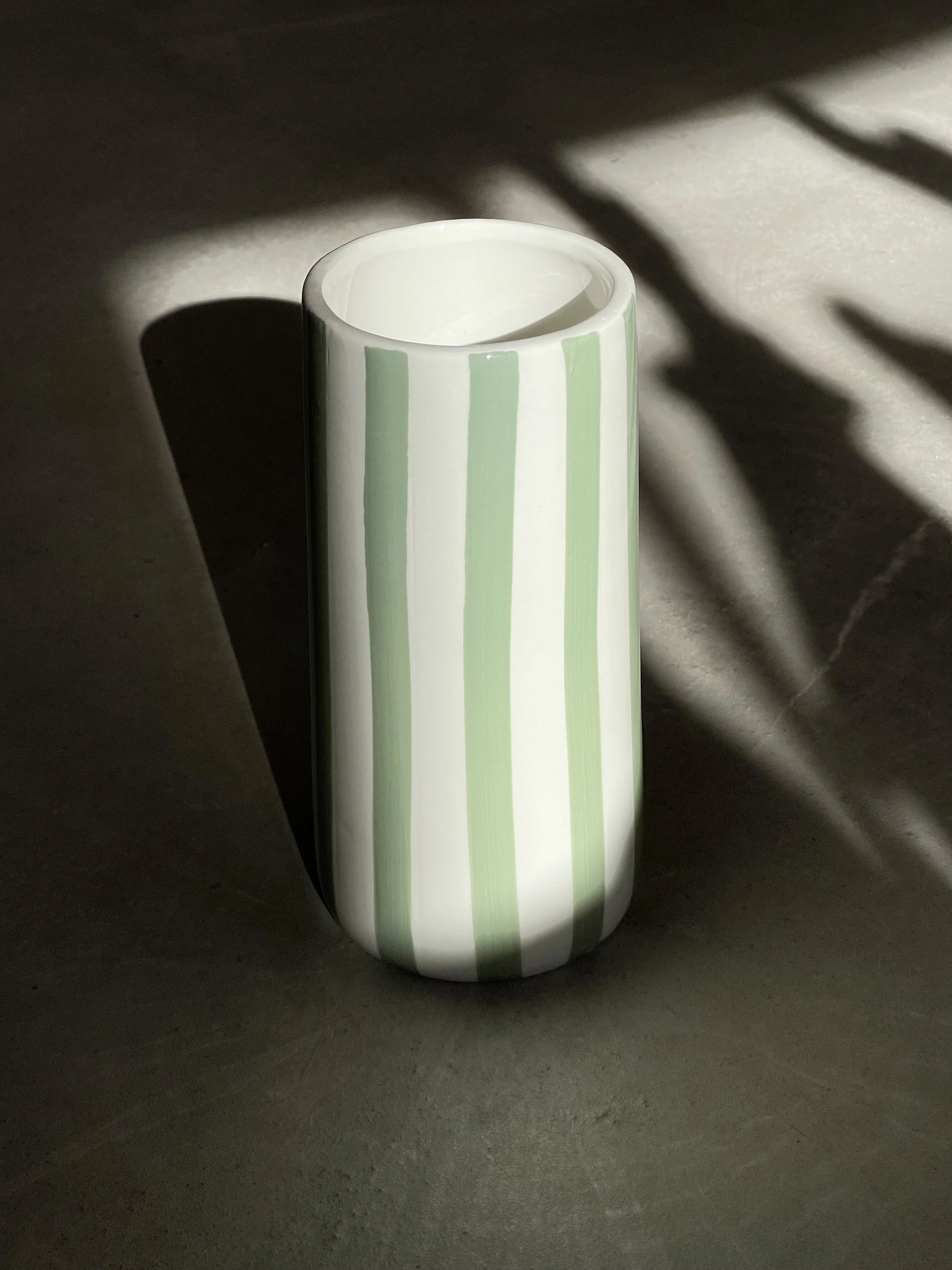 Green stripe vase