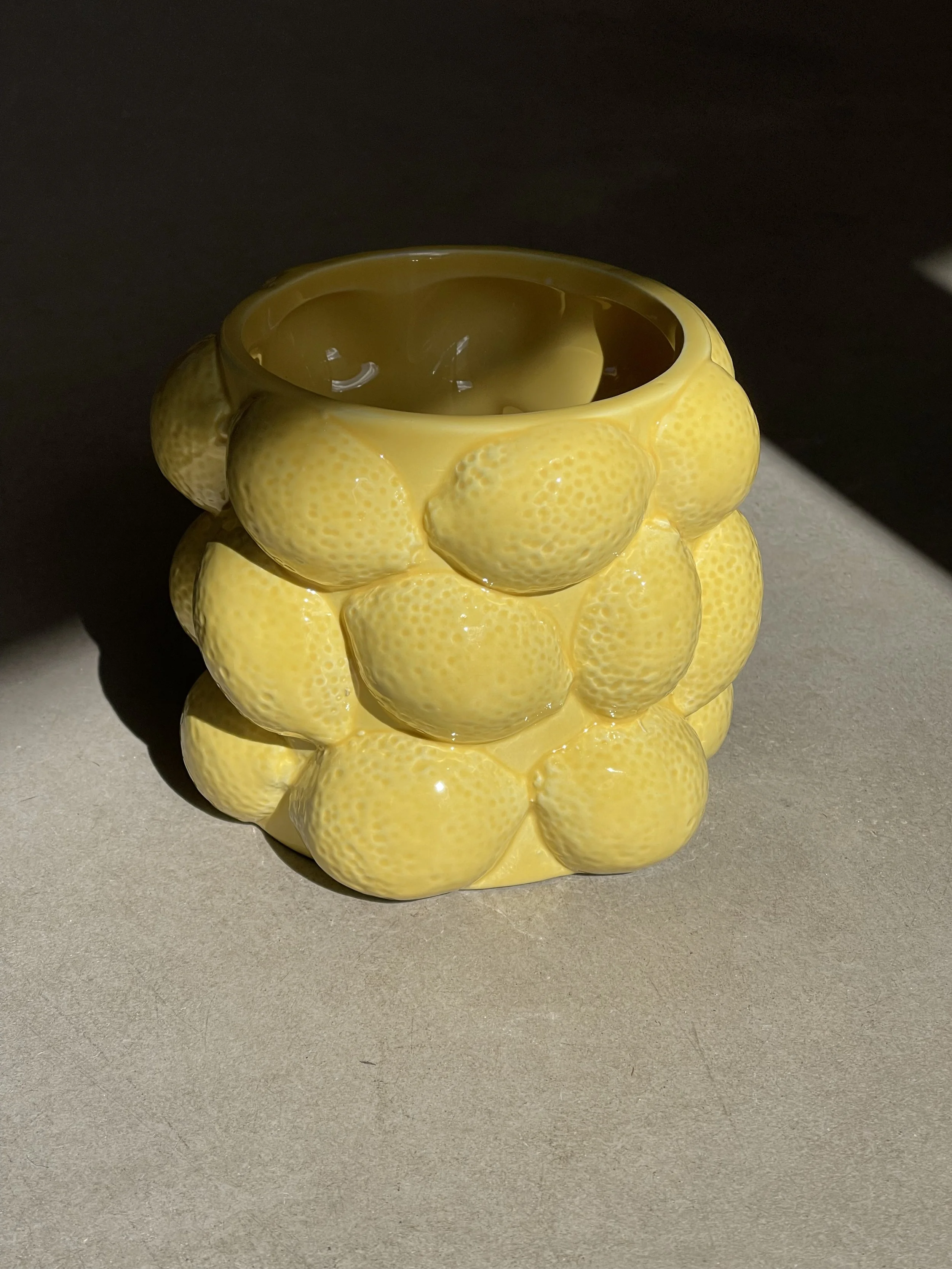 Small zesty lemon vase