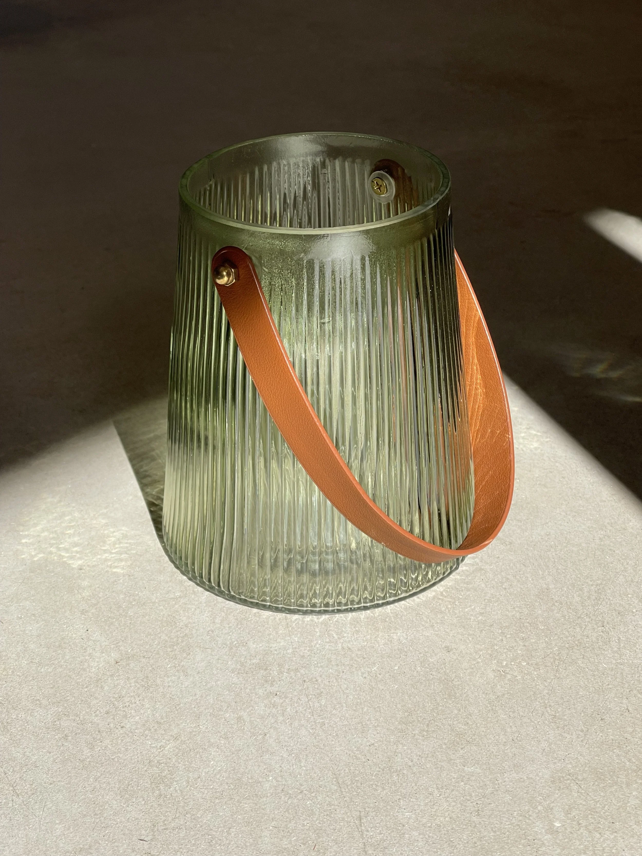 Green glass lantern