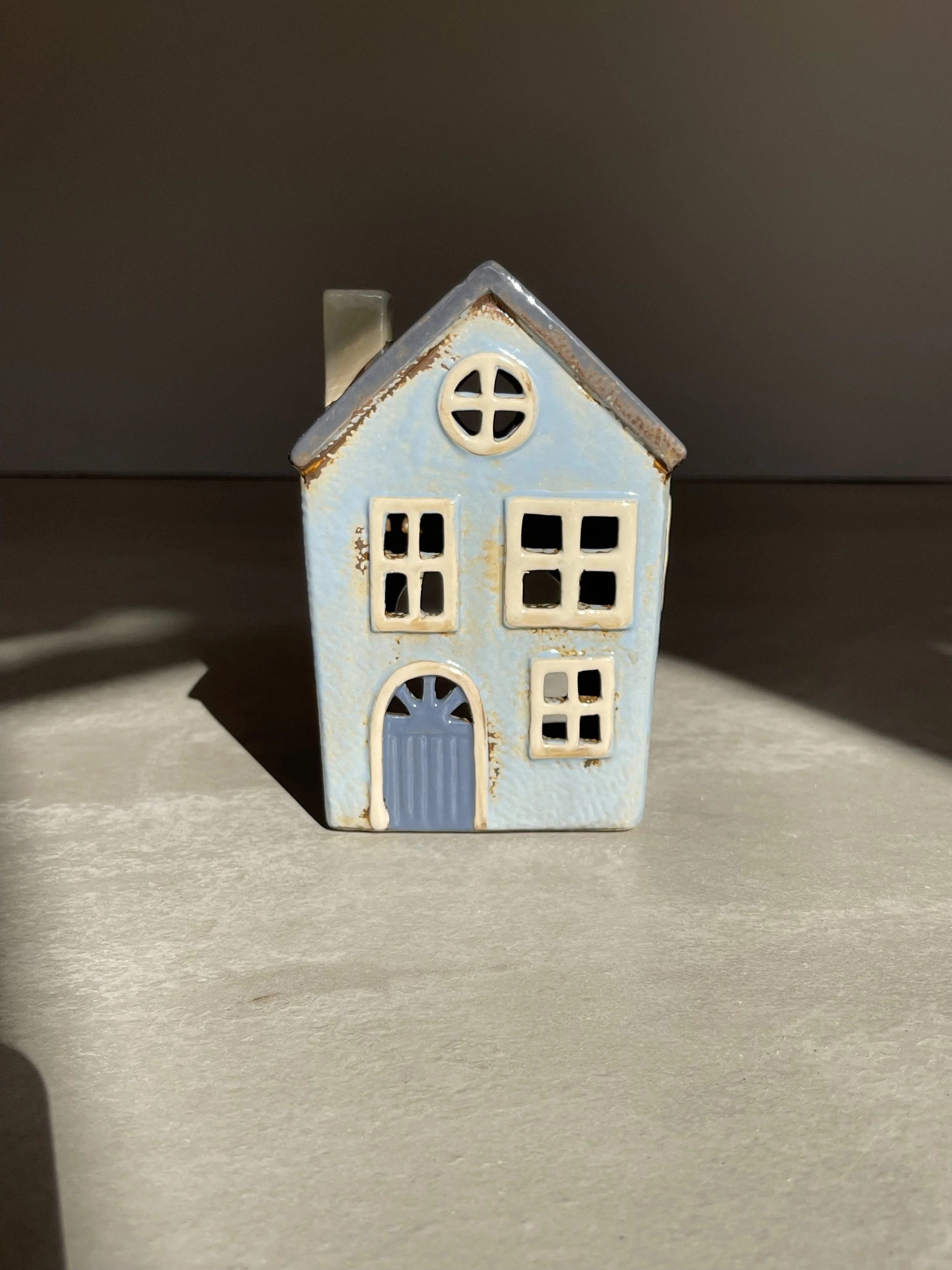 Blue ceramic house