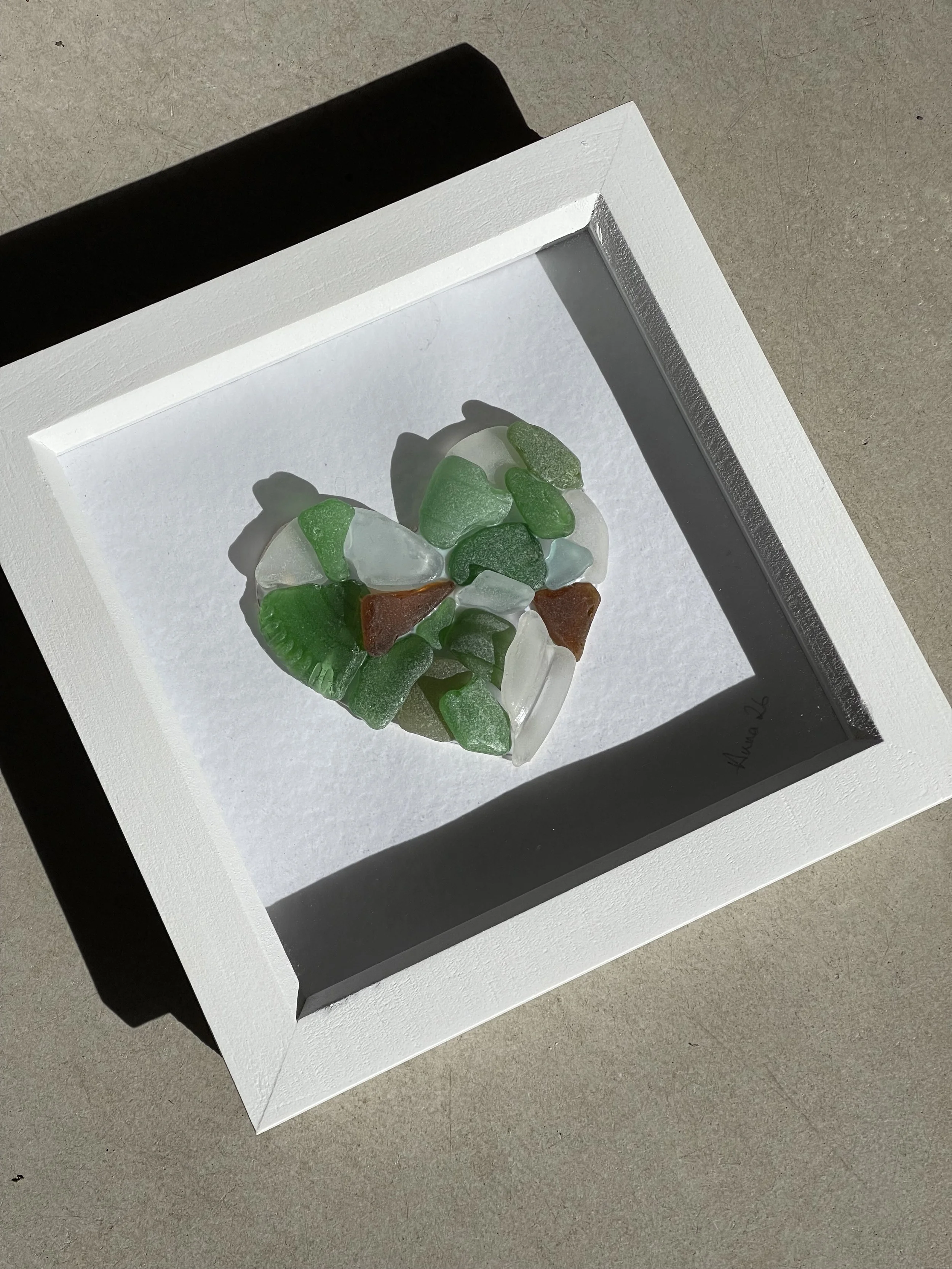Seaglass heart print