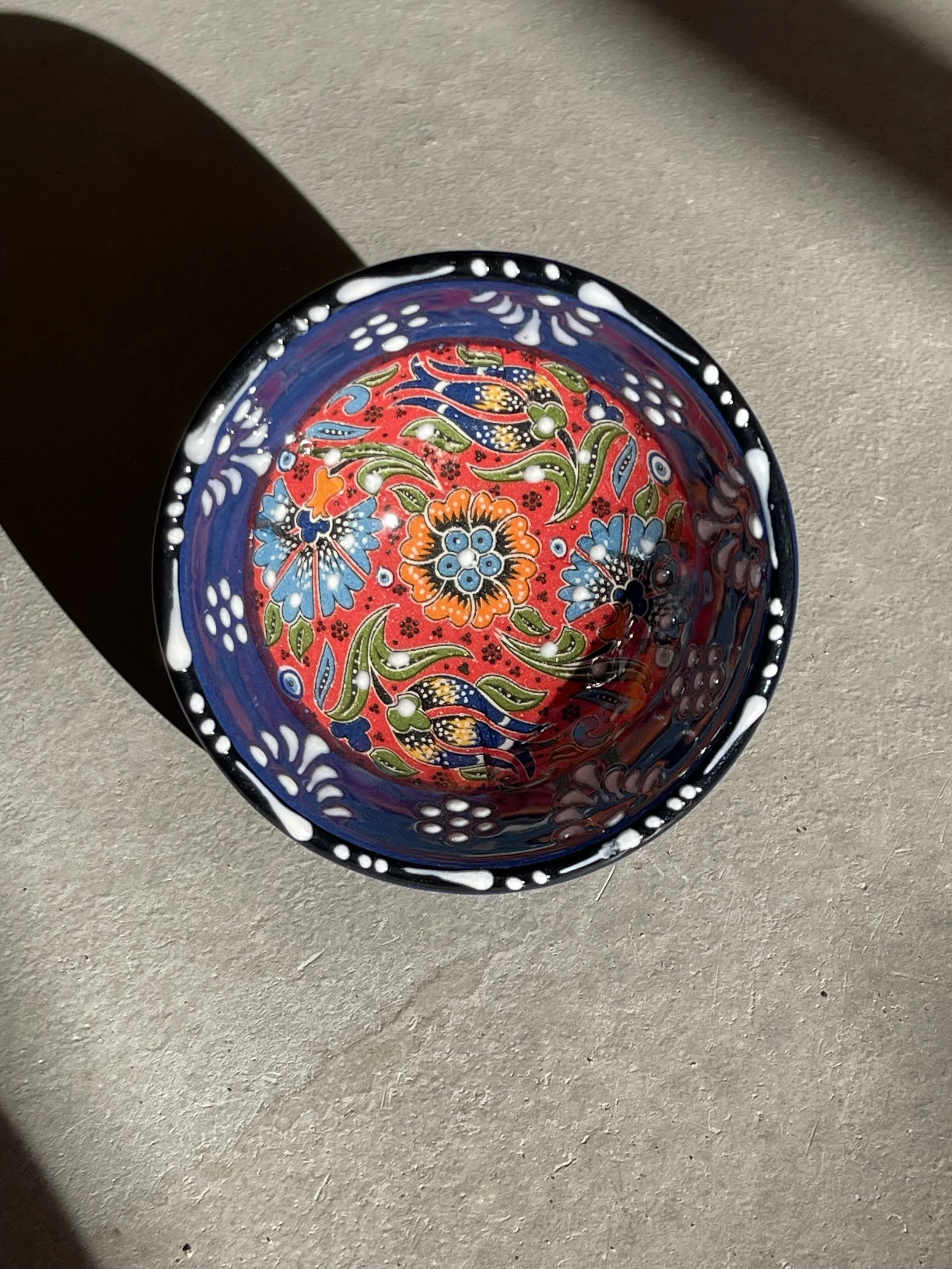 Blue Turkish print tapas bowl