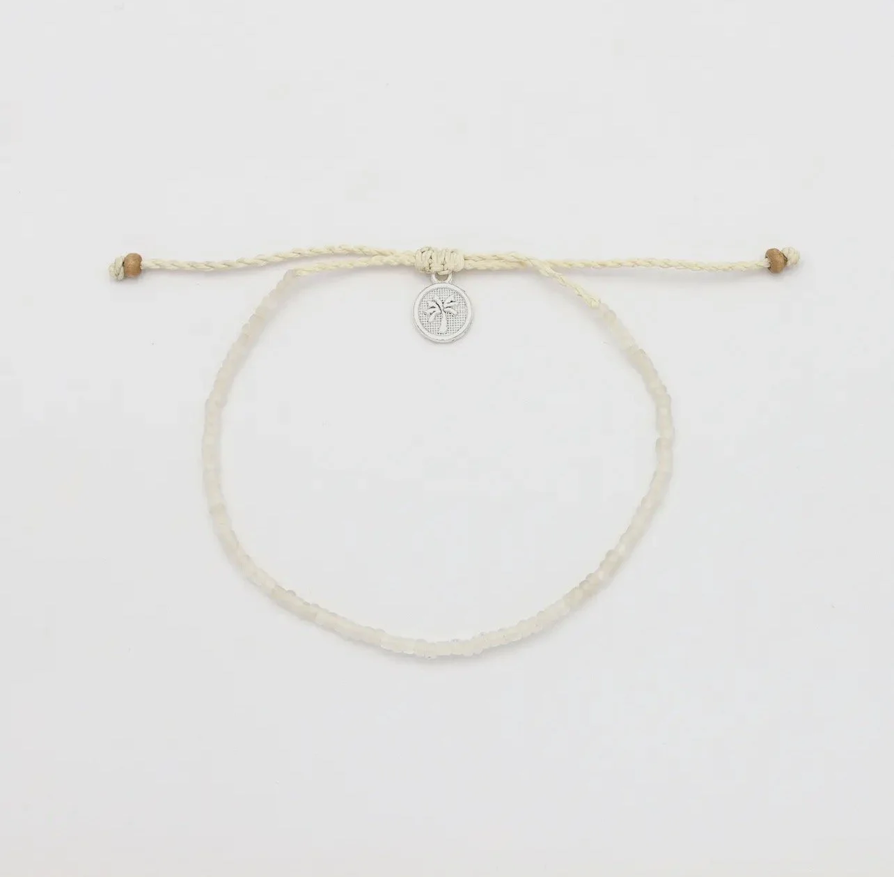 White frosted beaded anklet