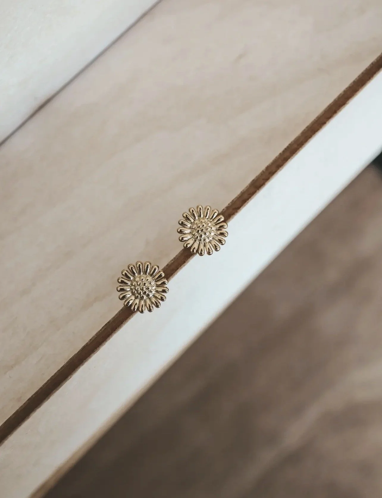 Matahari sunflower gold stud earrings