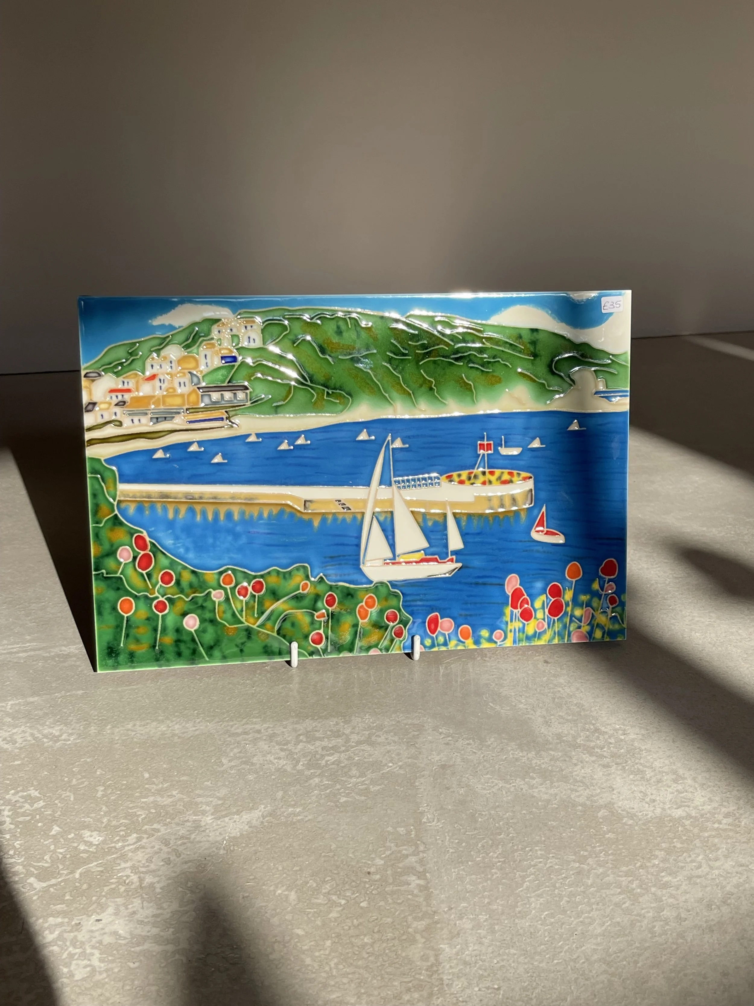 Looe banjo pier art tile
