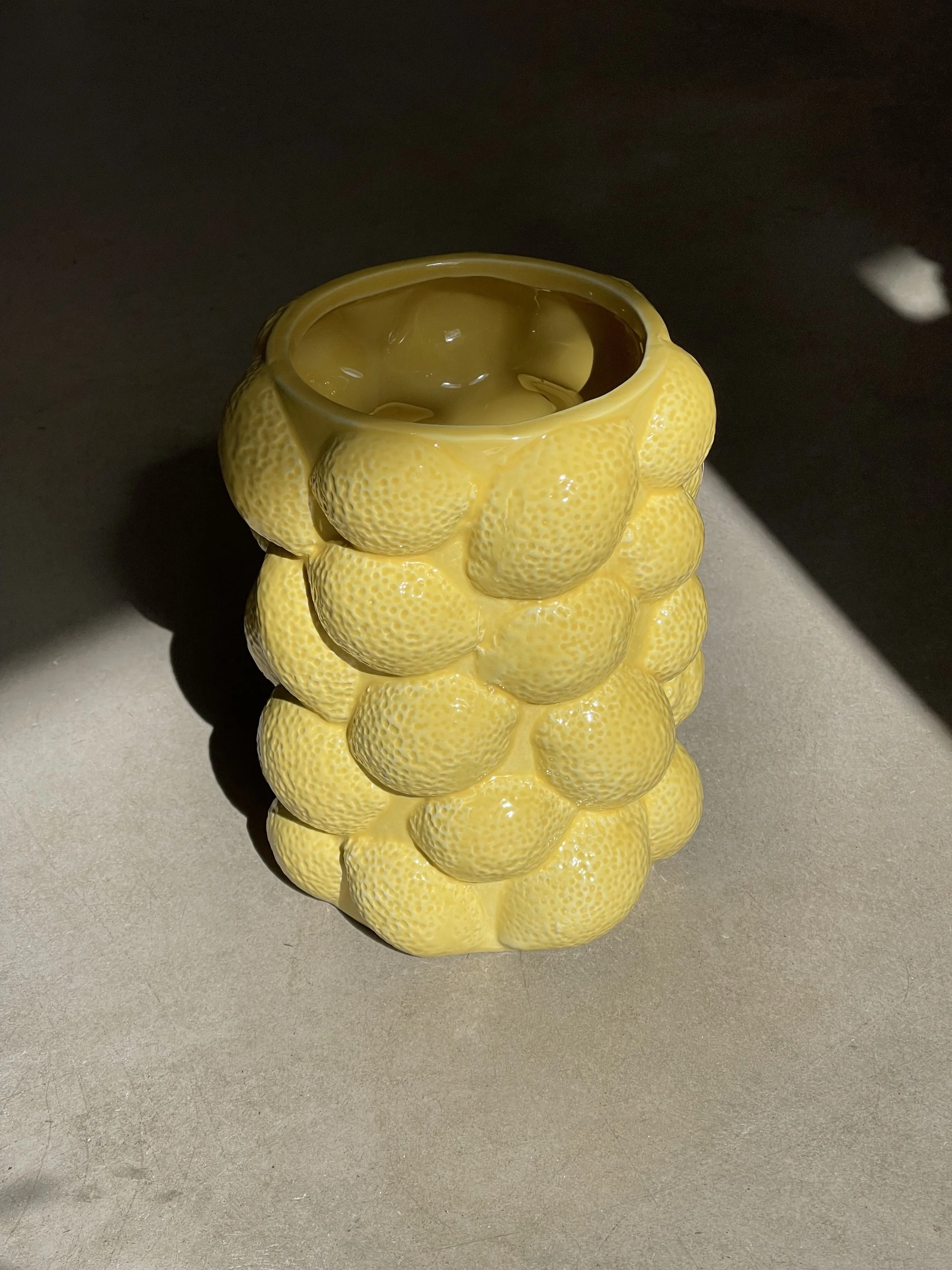 Large zesty lemon vase